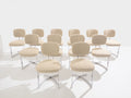 Paul Legeard set of twelve chairs stainless steel wool bouclé 1970