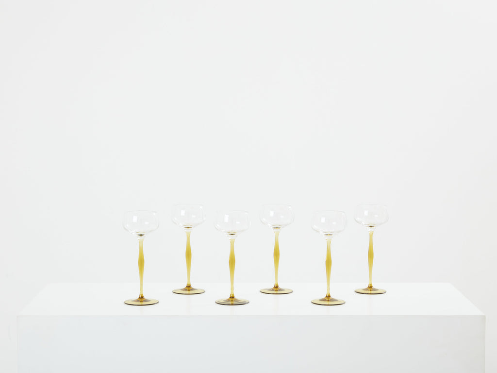 Peter Behrens set of six Art Nouveau champagne glasses 1898