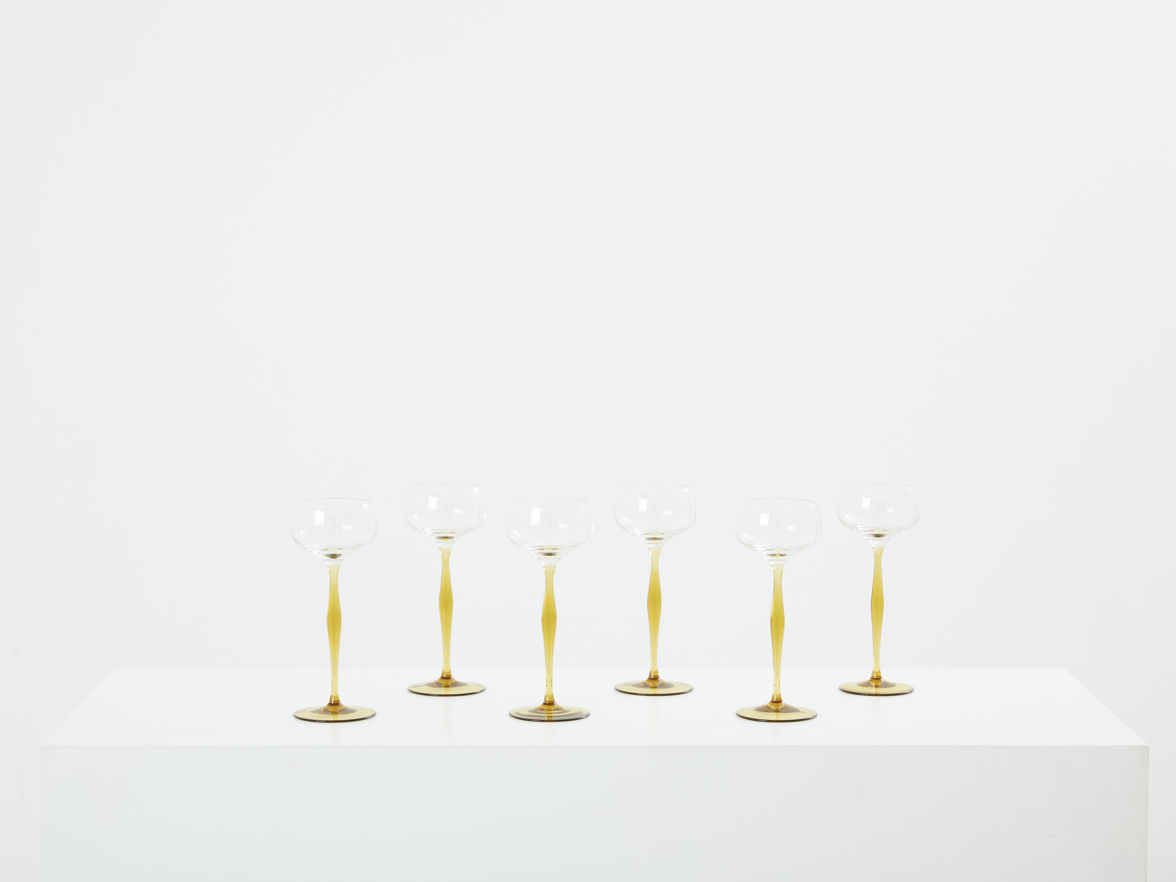 Peter Behrens set of six Art Nouveau champagne glasses 1898