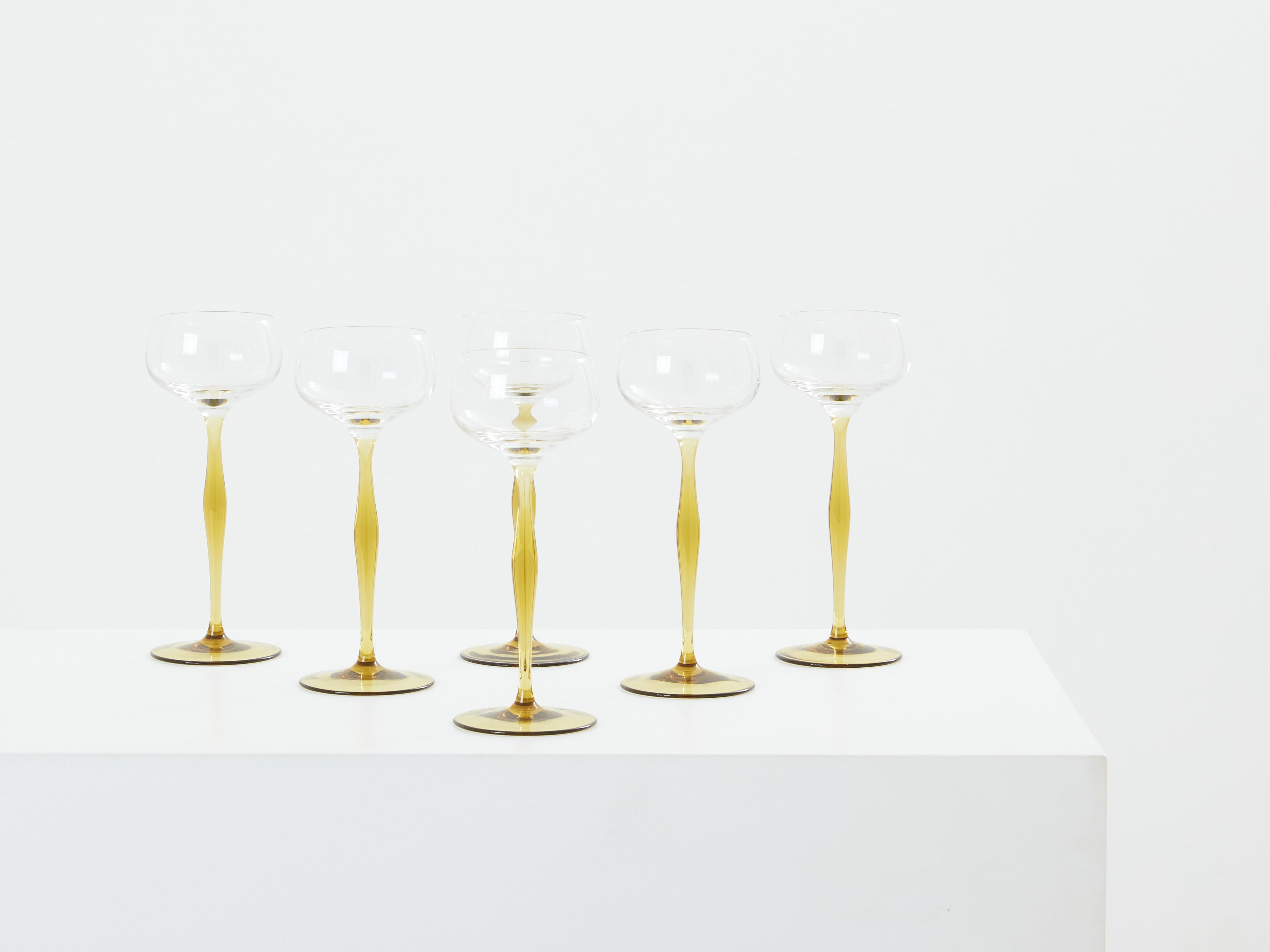 Peter Behrens set of six Art Nouveau champagne glasses 1898