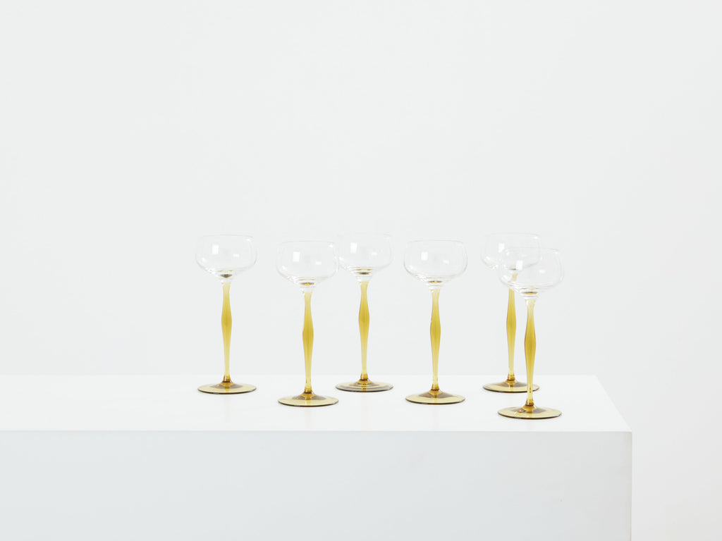 Peter Behrens set of six Art Nouveau champagne glasses 1898