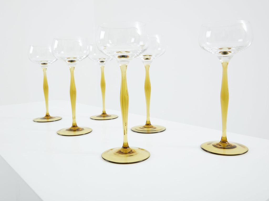 Peter Behrens set of six Art Nouveau champagne glasses 1898