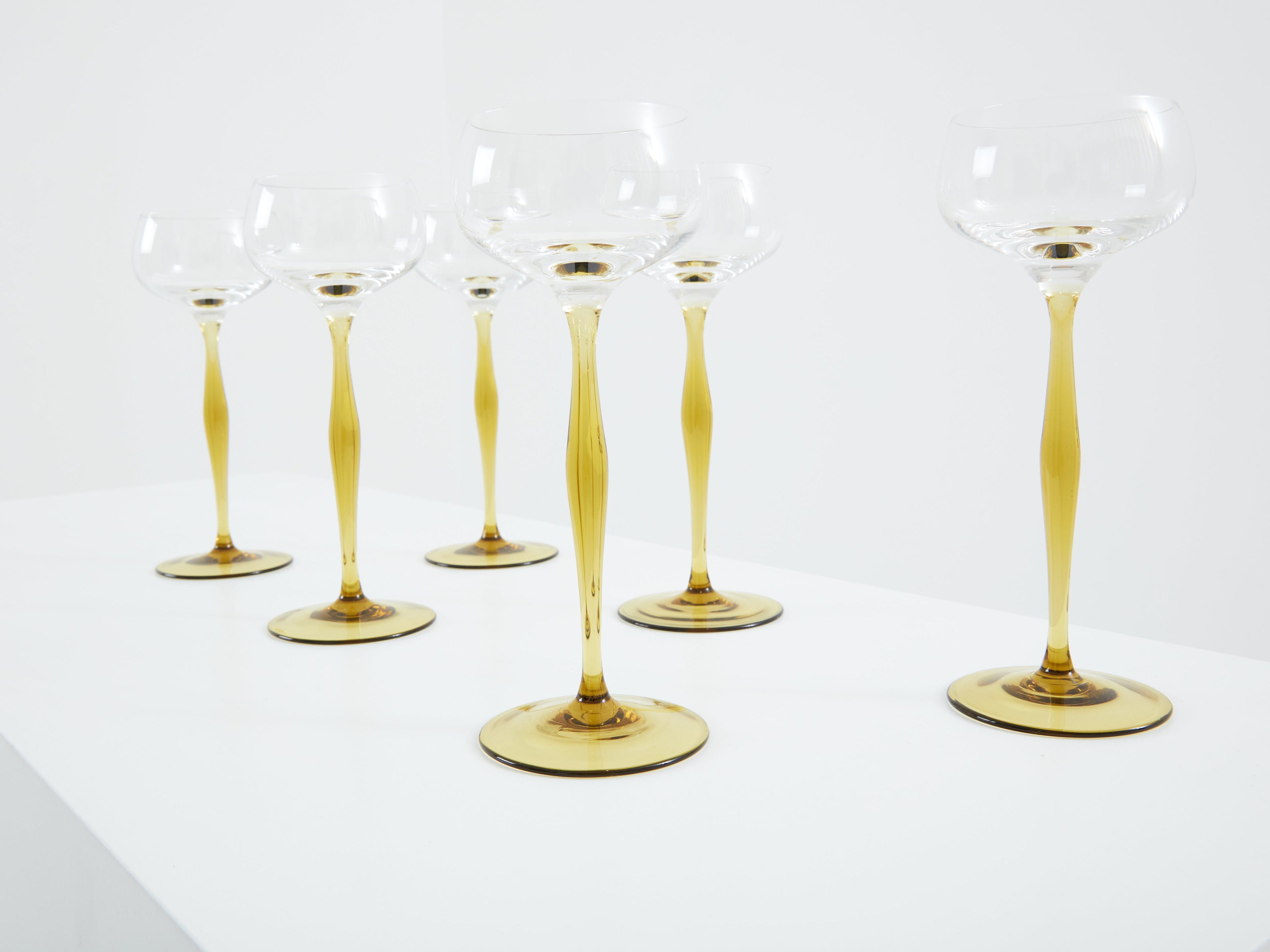 Peter Behrens set of six Art Nouveau champagne glasses 1898
