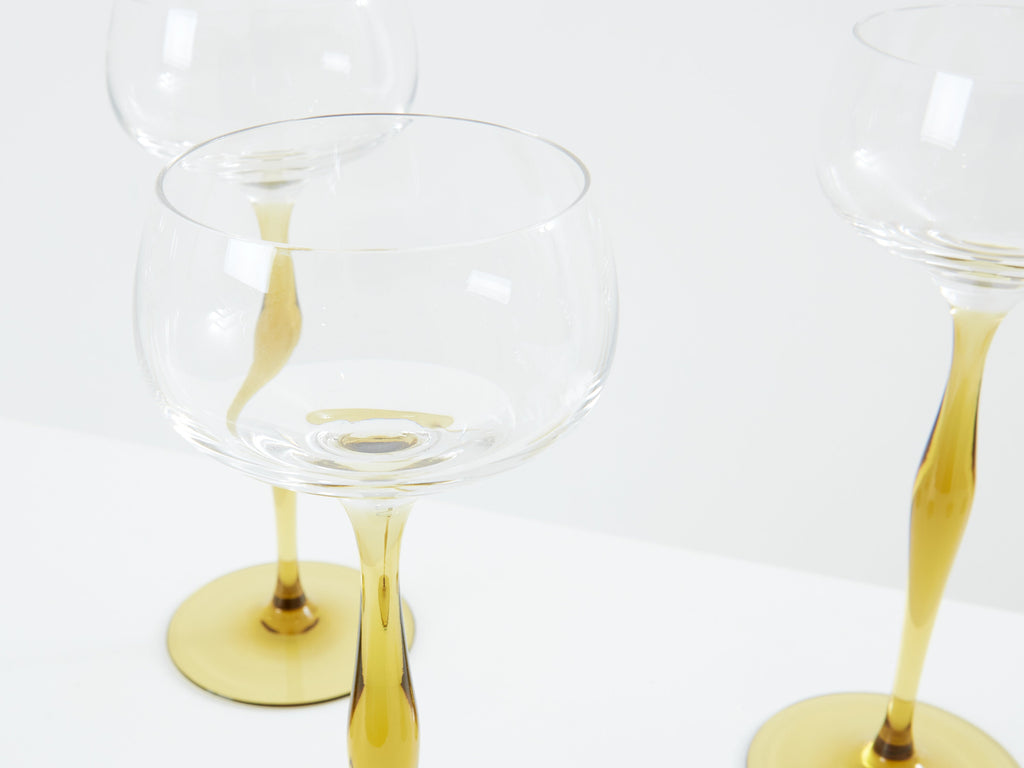 Peter Behrens set of six Art Nouveau champagne glasses 1898
