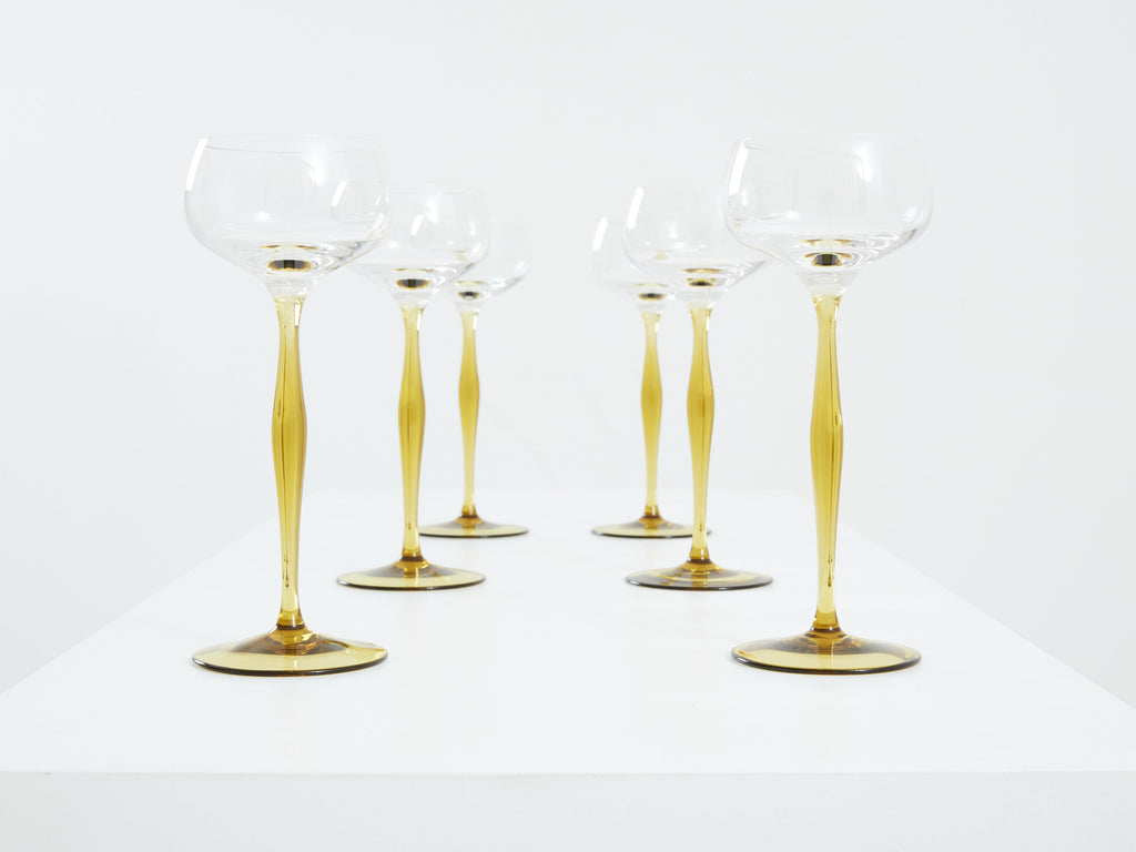 Peter Behrens set of six Art Nouveau champagne glasses 1898