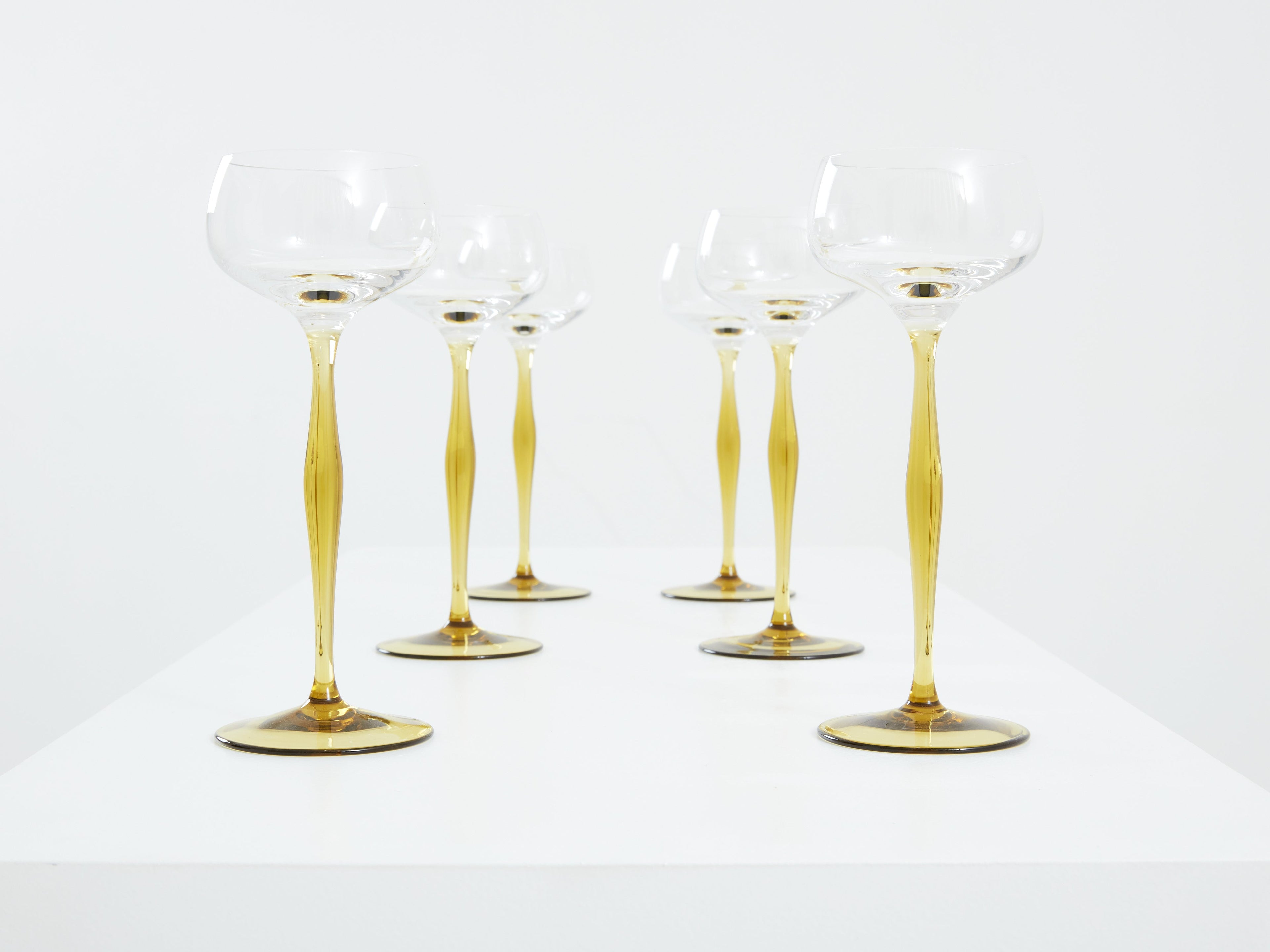Peter Behrens set of six Art Nouveau champagne glasses 1898