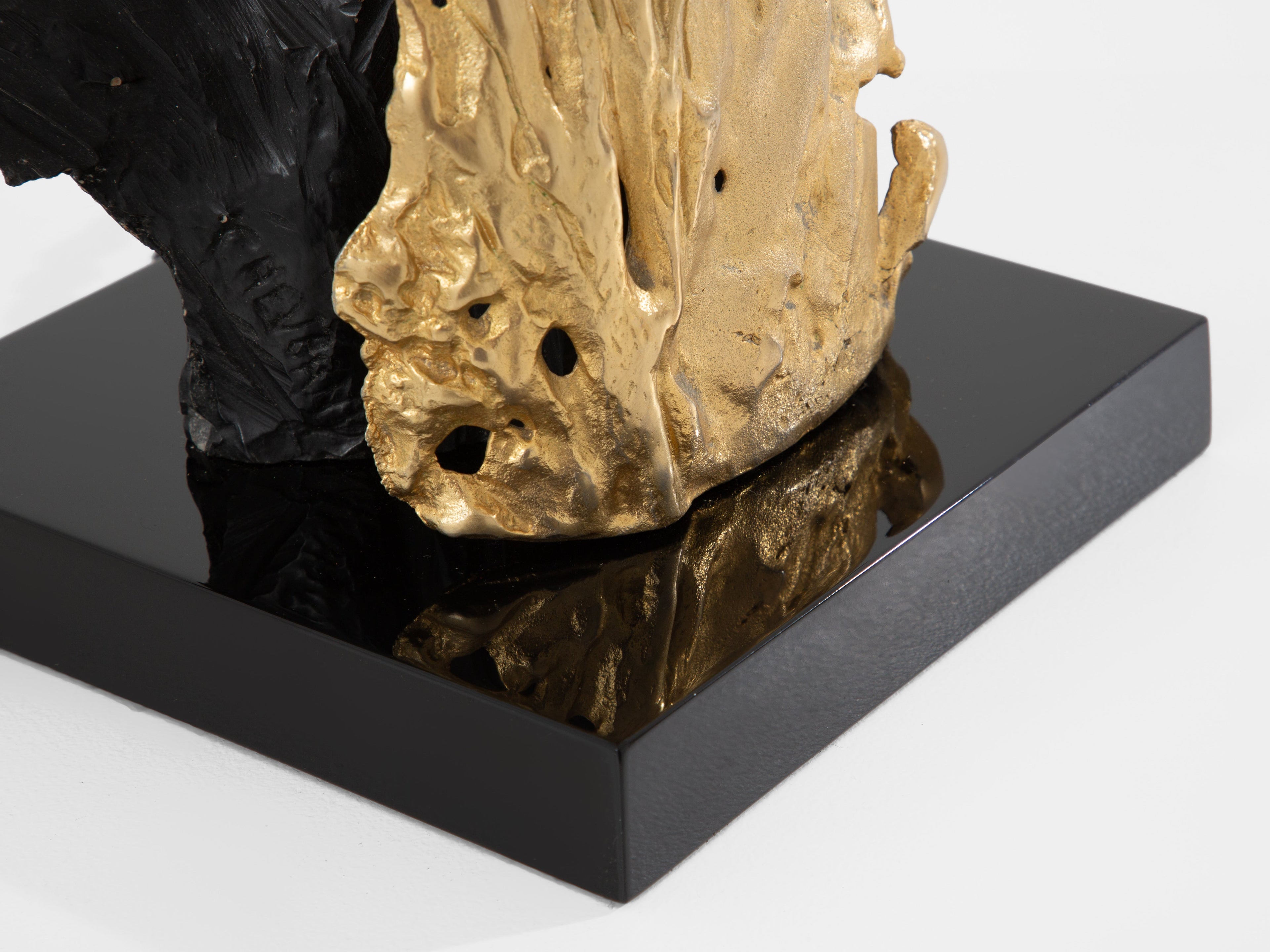 Philippe Cheverny pair of large resin and bronze table lamps 1970s