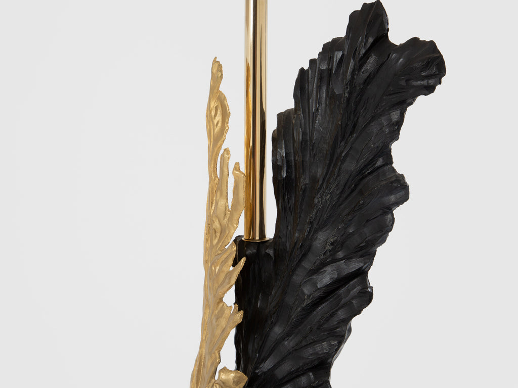 Philippe Cheverny pair of large resin and bronze table lamps 1970s