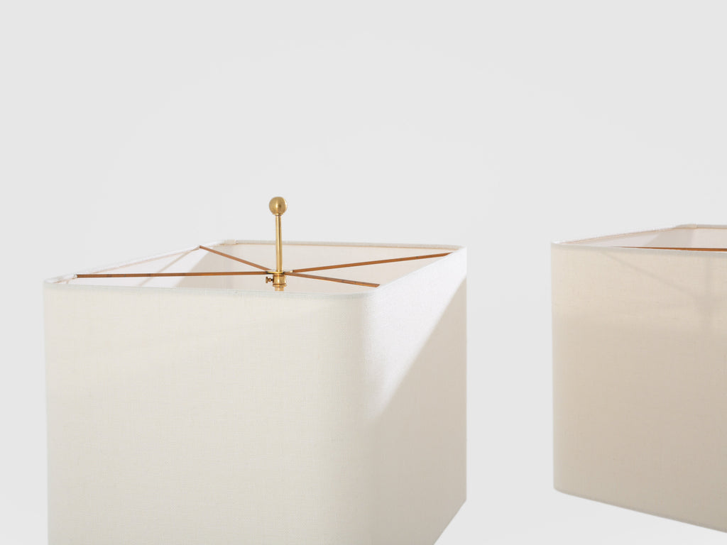 Philippe Cheverny pair of large resin and bronze table lamps 1970s