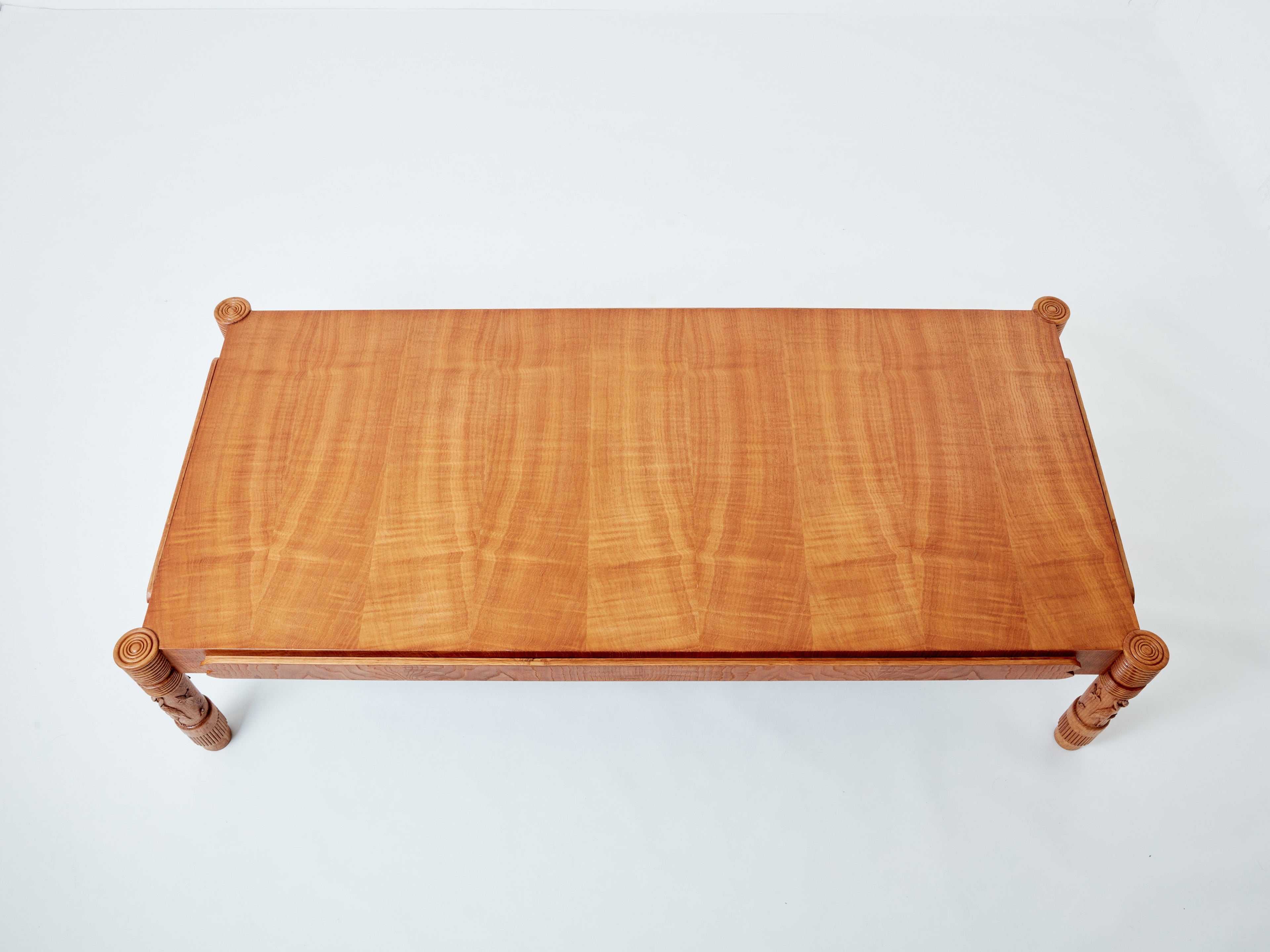 Pier Luigi Colli large carved ashwood coffee table 1950