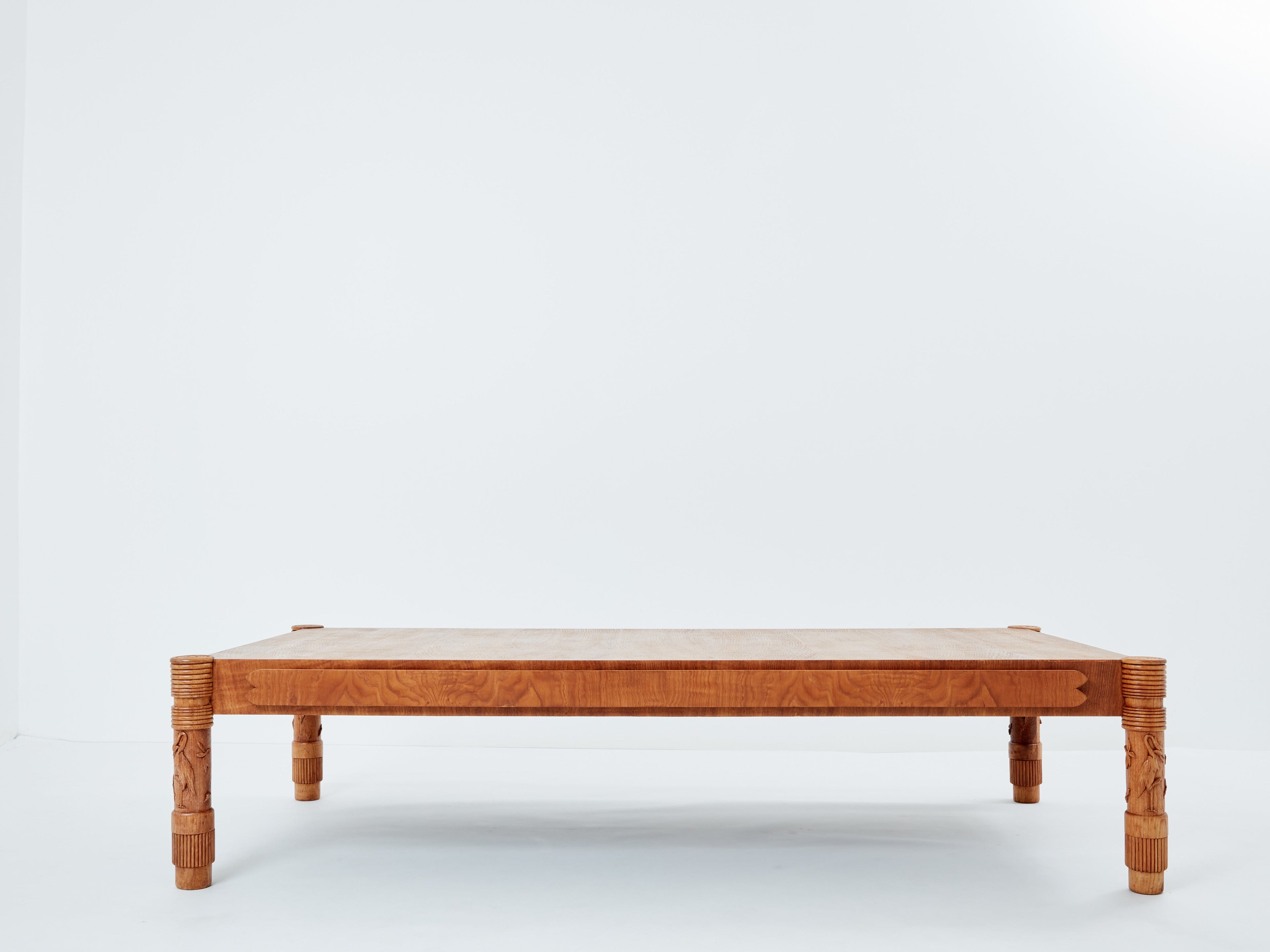 Pier Luigi Colli large carved ashwood coffee table 1950