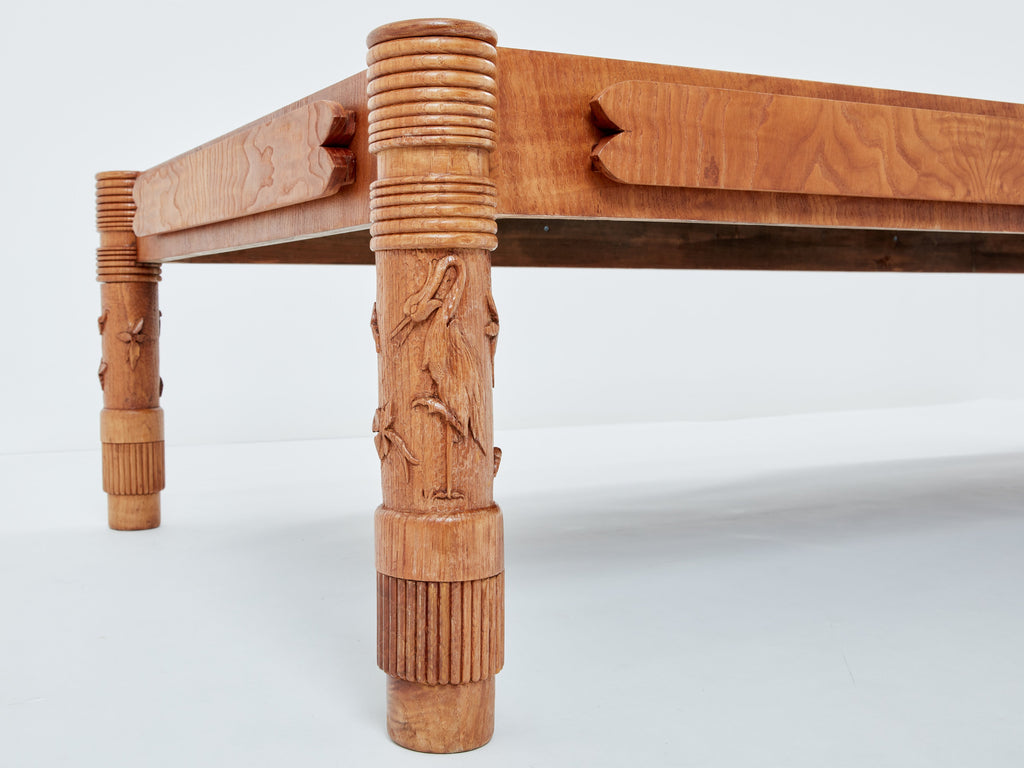 Pier Luigi Colli large carved ashwood coffee table 1950