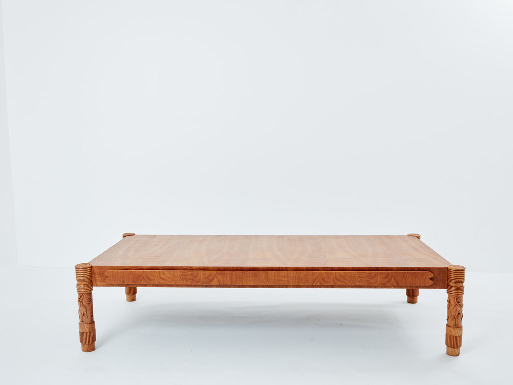 Pier Luigi Colli large carved ashwood coffee table 1950