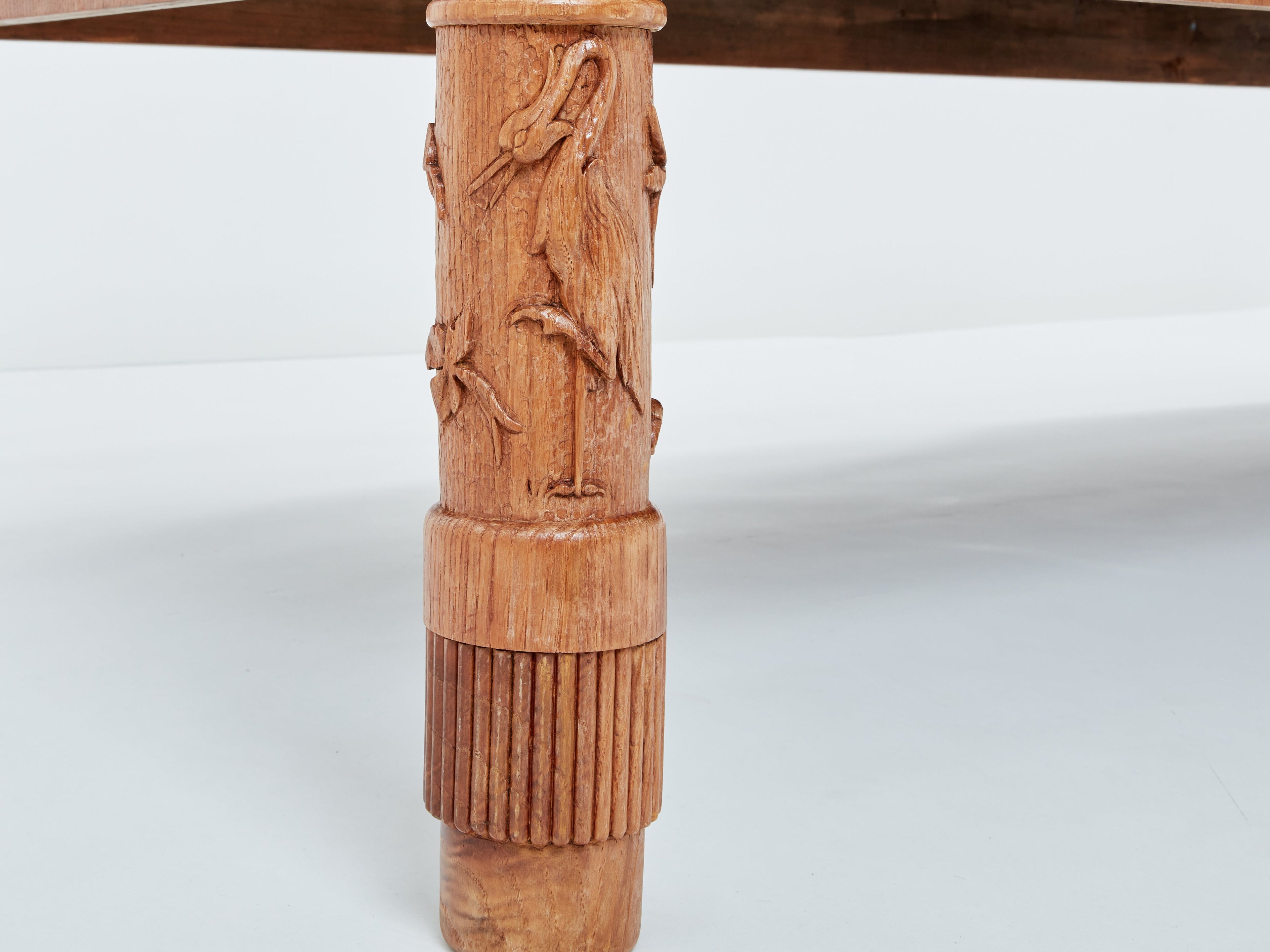 Pier Luigi Colli large carved ashwood coffee table 1950
