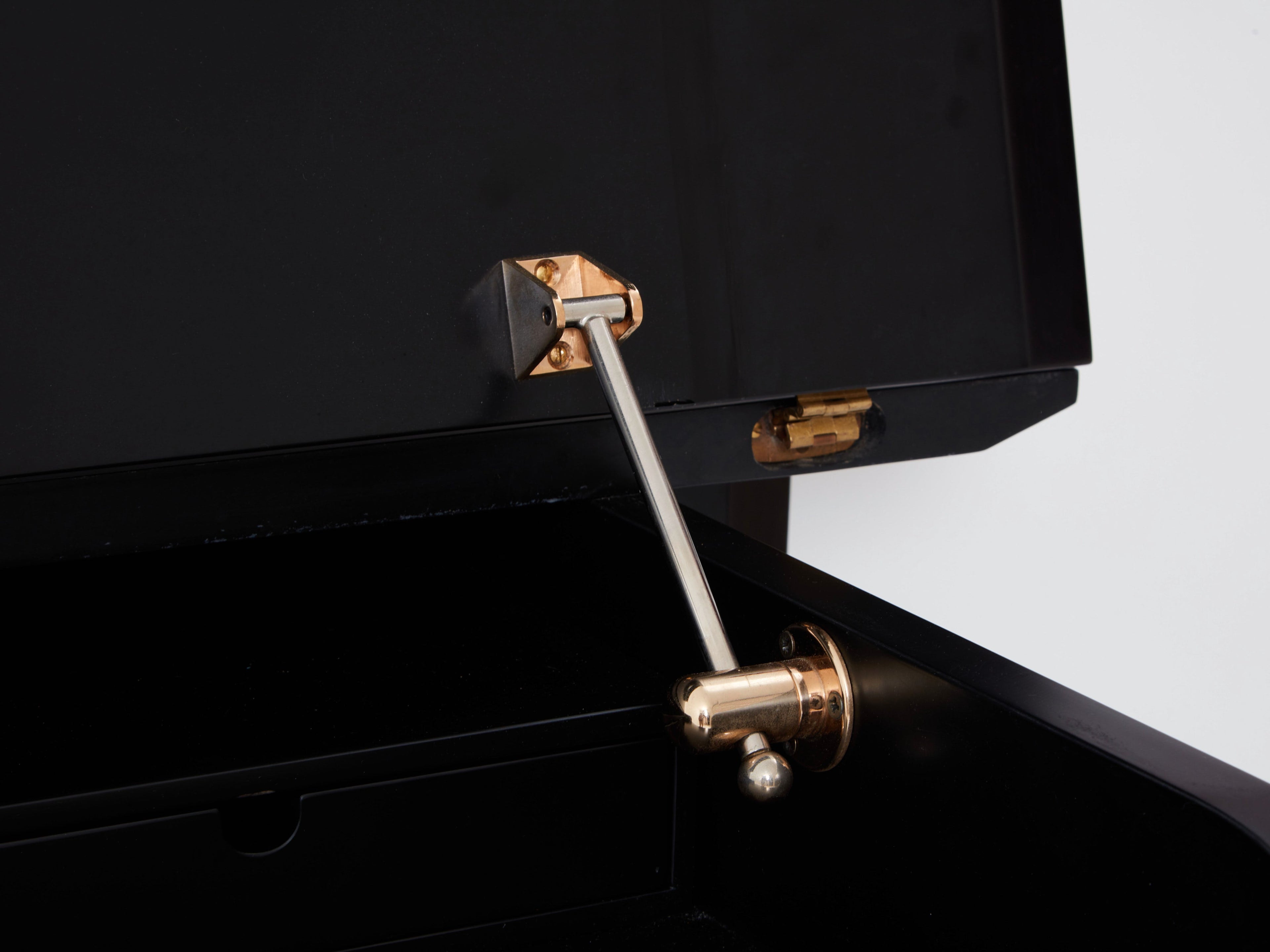 Pierre Cardin signed commode black lacquered and brass 1980s