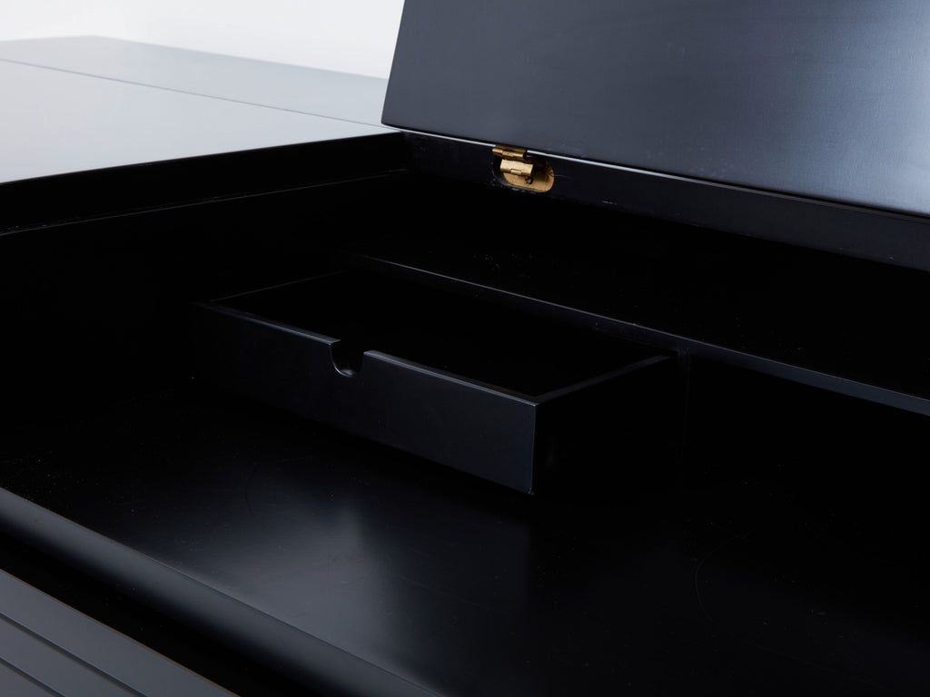 Pierre Cardin signed commode black lacquered and brass 1980s