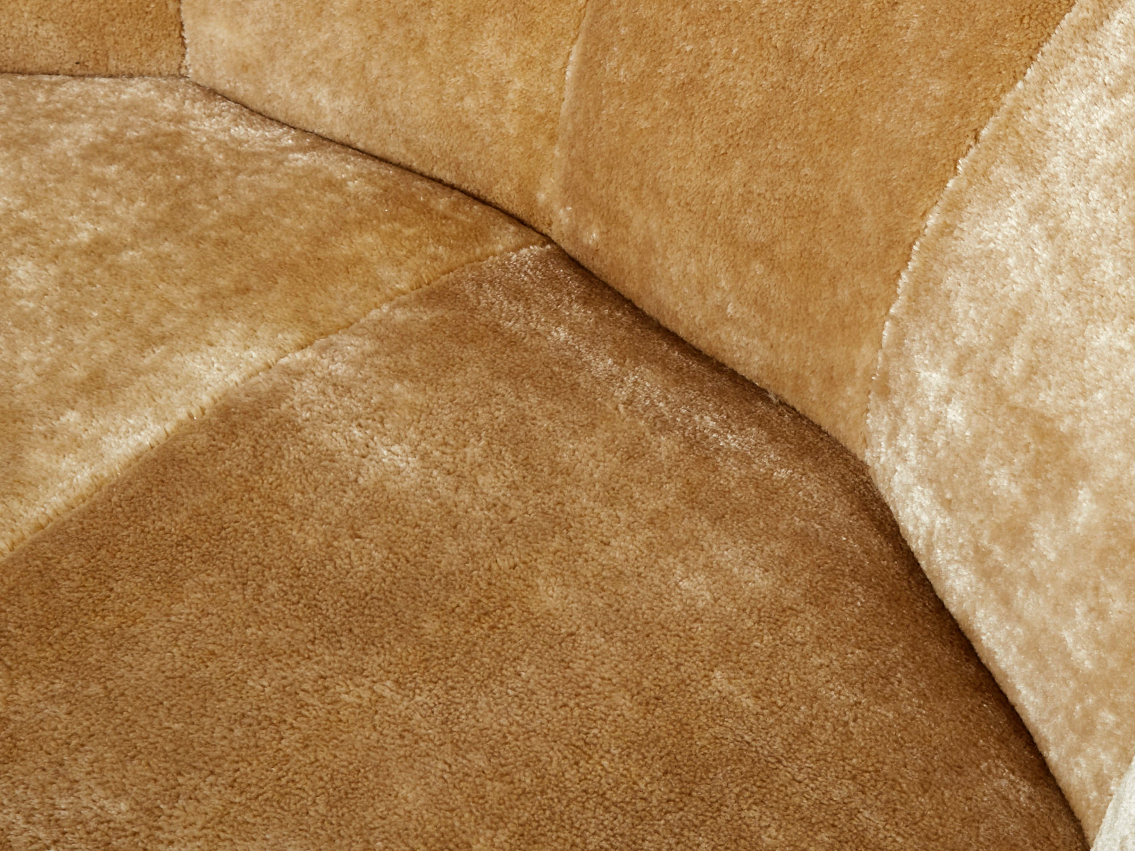 Croissant sofa by Raphael Raffel for Honore Paris in Mohair velvet 1970s
