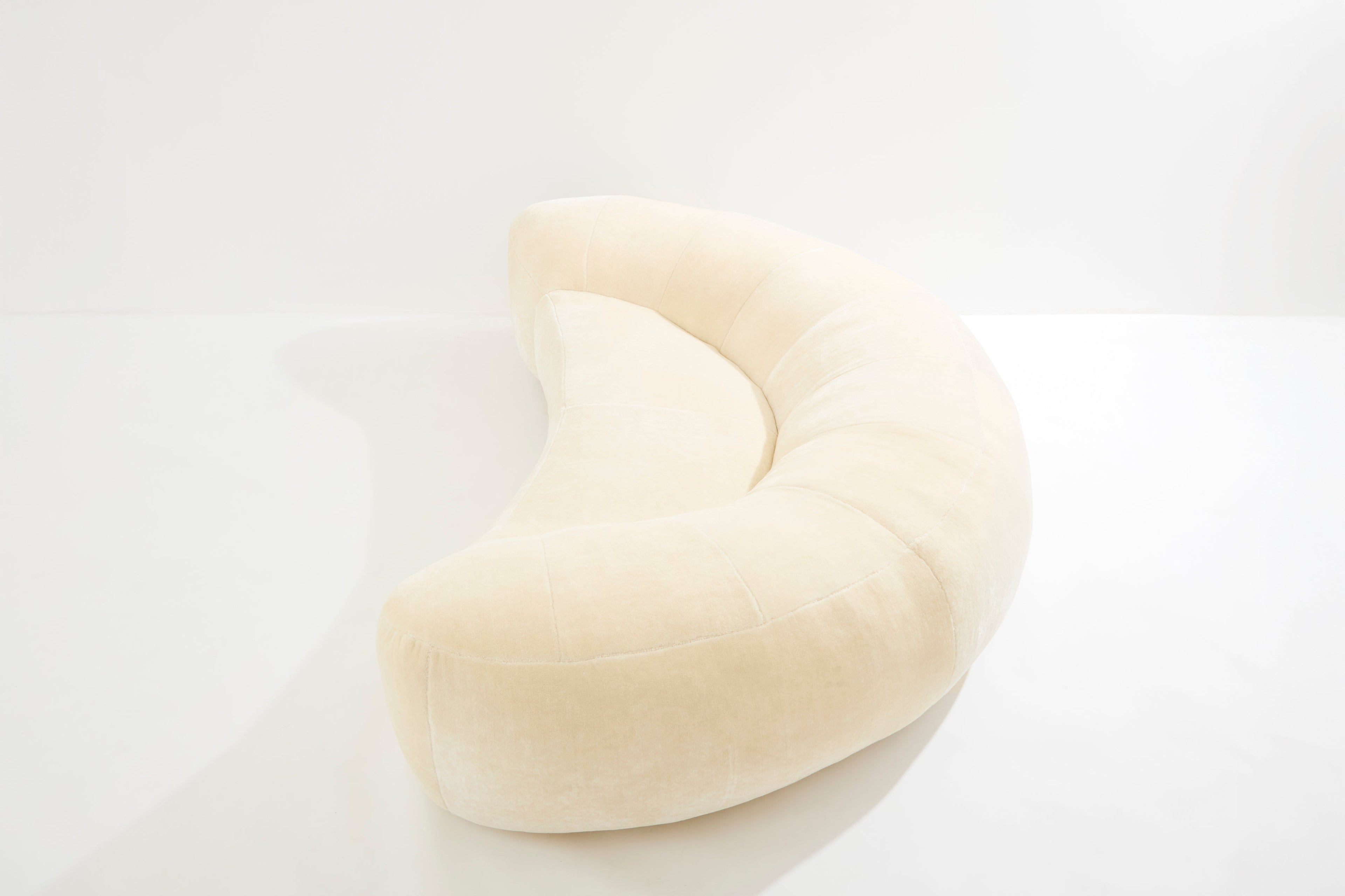 Raphael Raffel croissant sofa in Mohair velvet 1970s