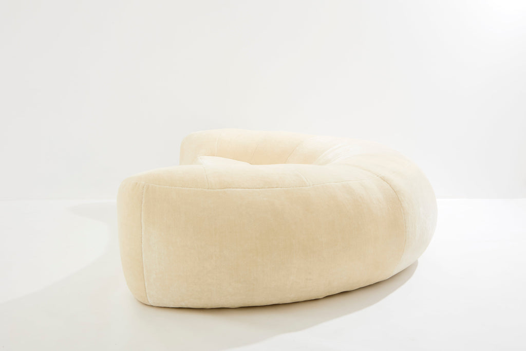 Raphael Raffel croissant sofa in Mohair velvet 1970s