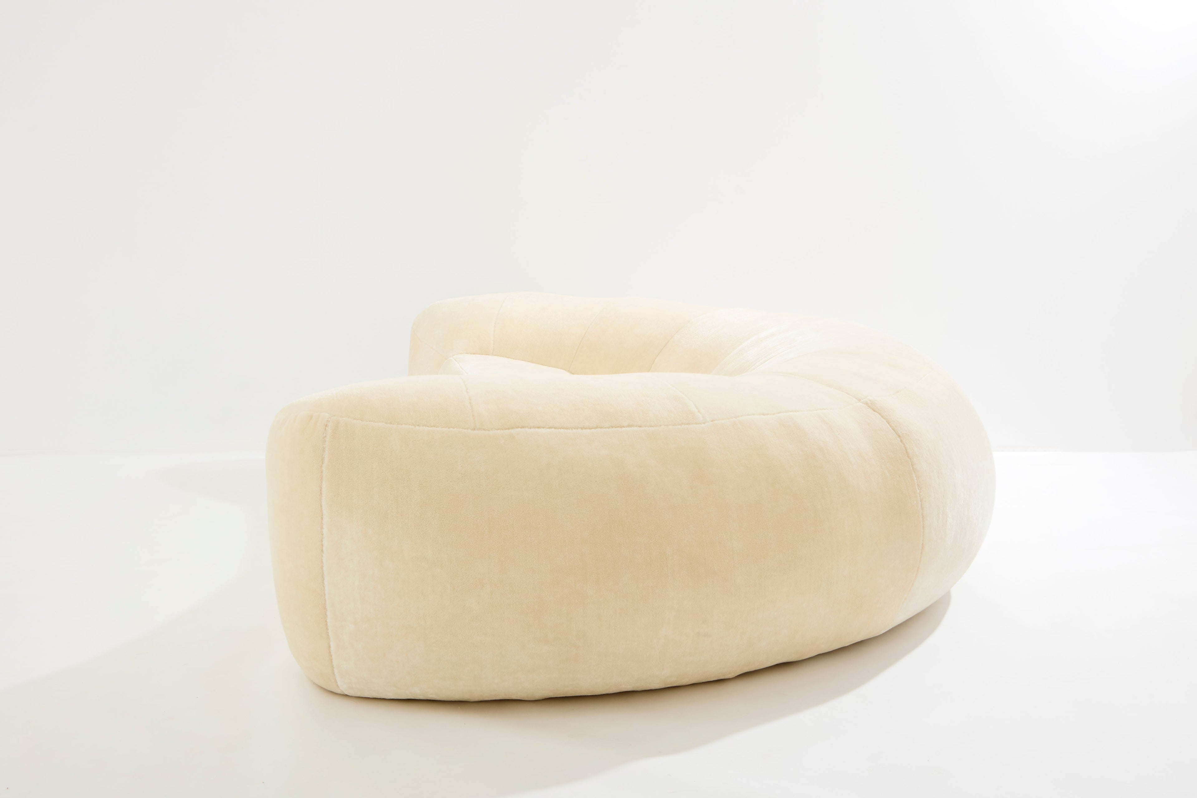 Raphael Raffel croissant sofa in Mohair velvet 1970s