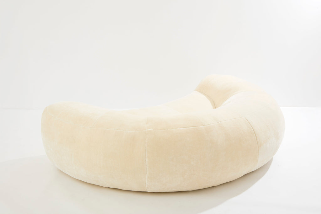 Raphael Raffel croissant sofa in Mohair velvet 1970s