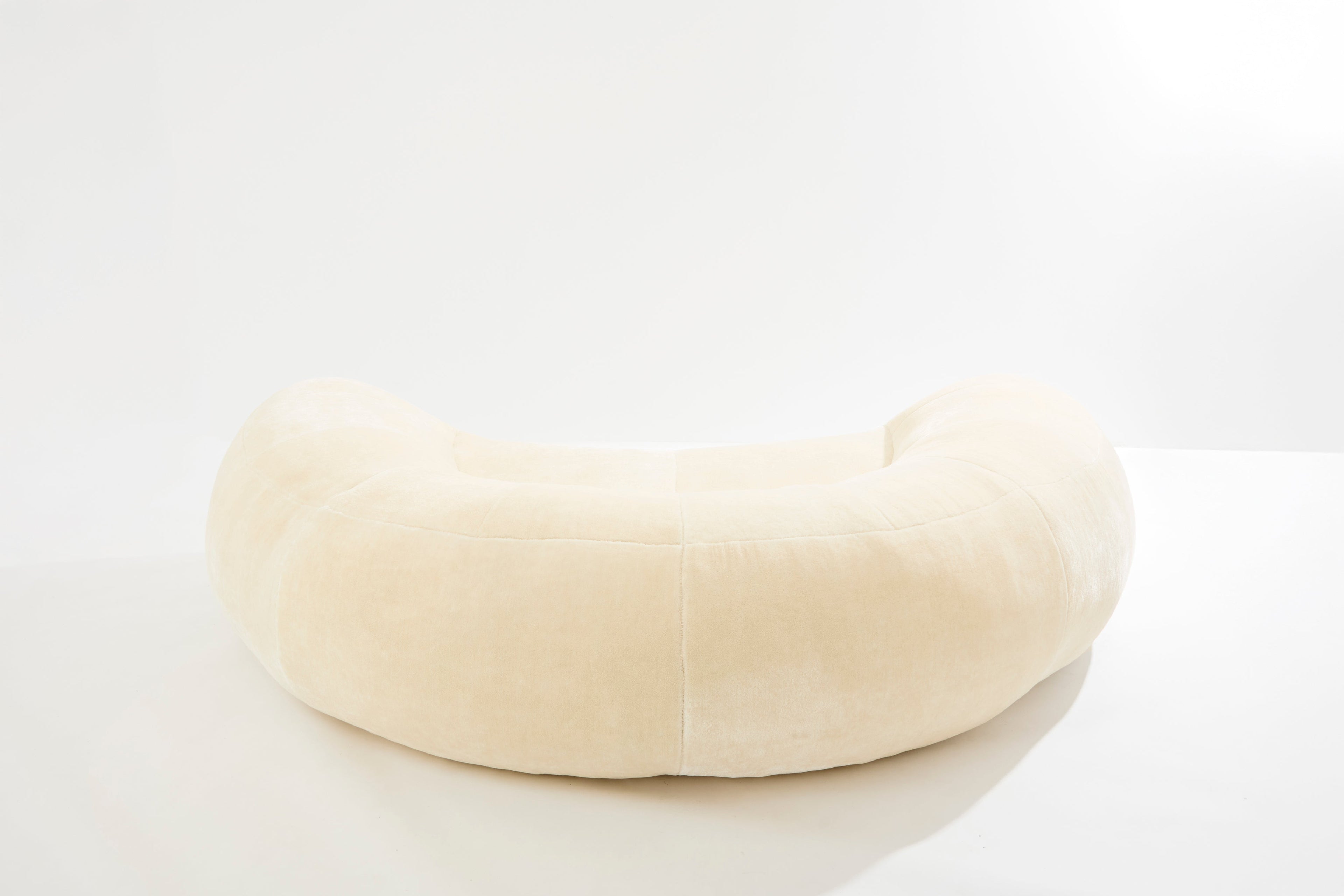Raphael Raffel croissant sofa in Mohair velvet 1970s