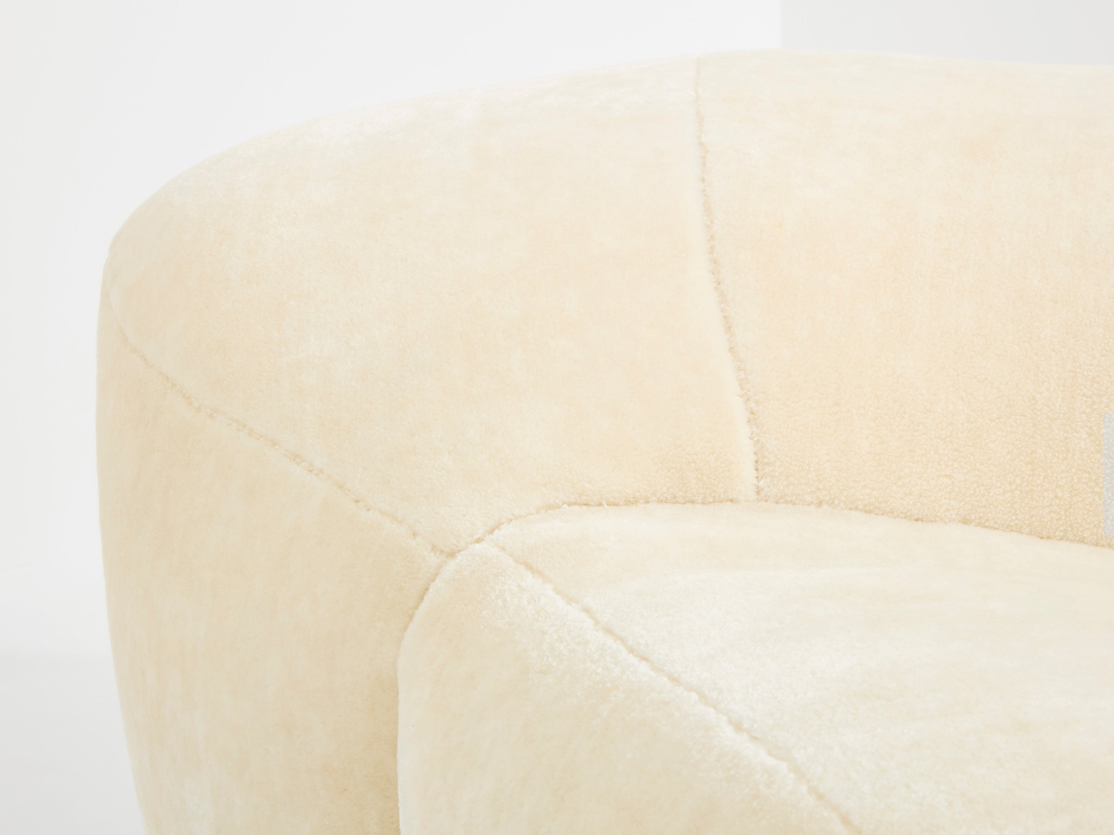 Raphael Raffel croissant sofa in Mohair velvet 1970s