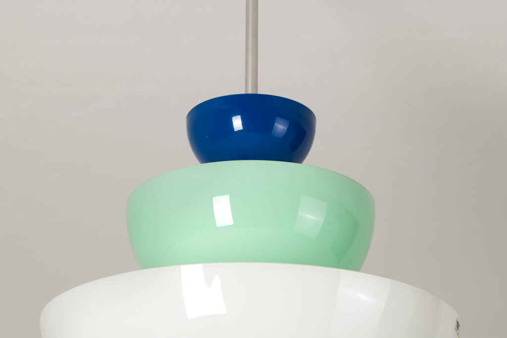 Rare 1980s Memphis Style Murano Glass Chandelier / Pendant Lamp