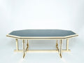 Rare brass black opaline glass Maison Jansen dining table 1970s
