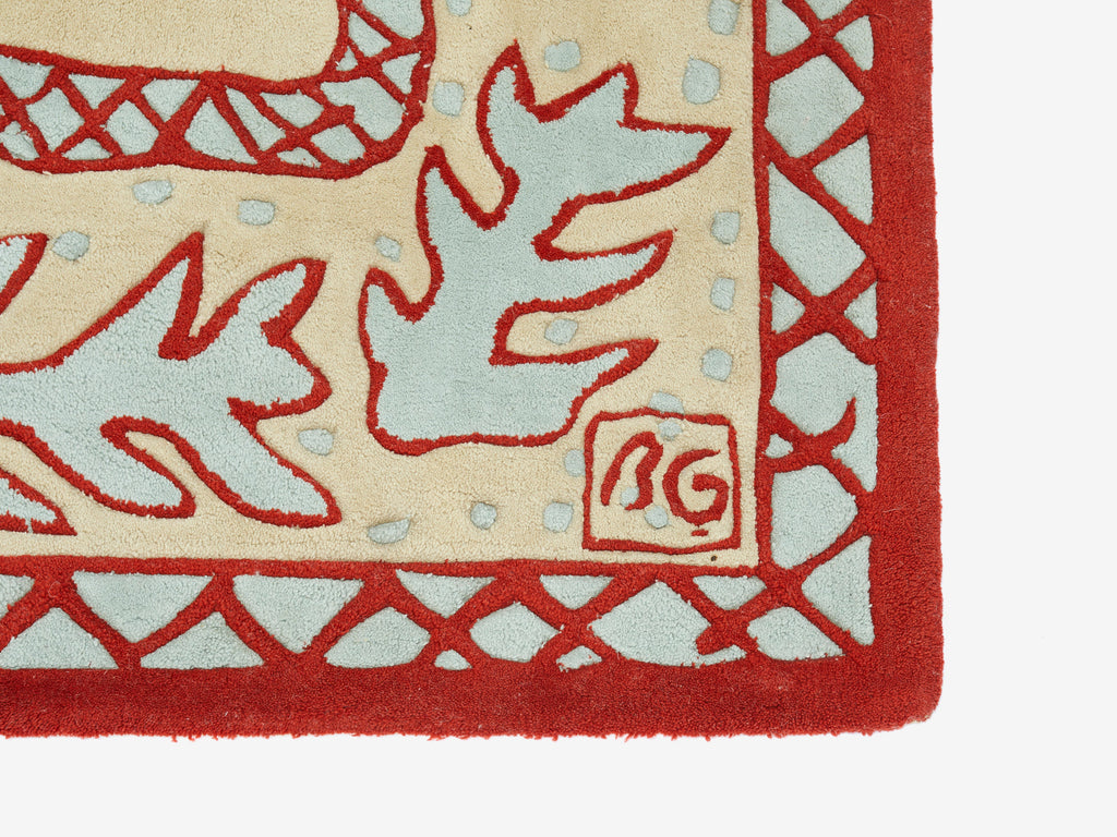 Red beige and light green wool Rug by Garouste & Bonetti 1993