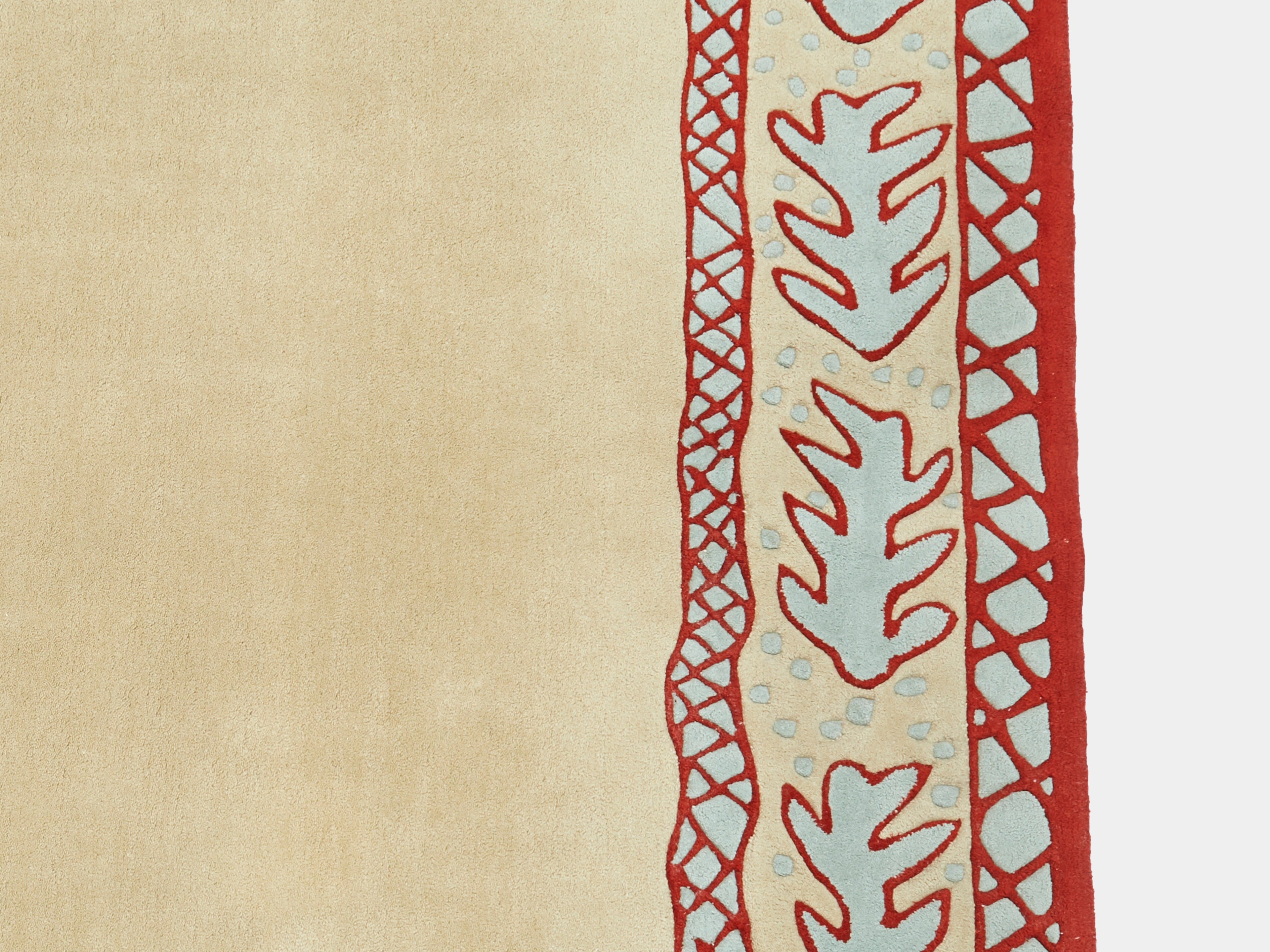 Red beige and light green wool Rug by Garouste & Bonetti 1993