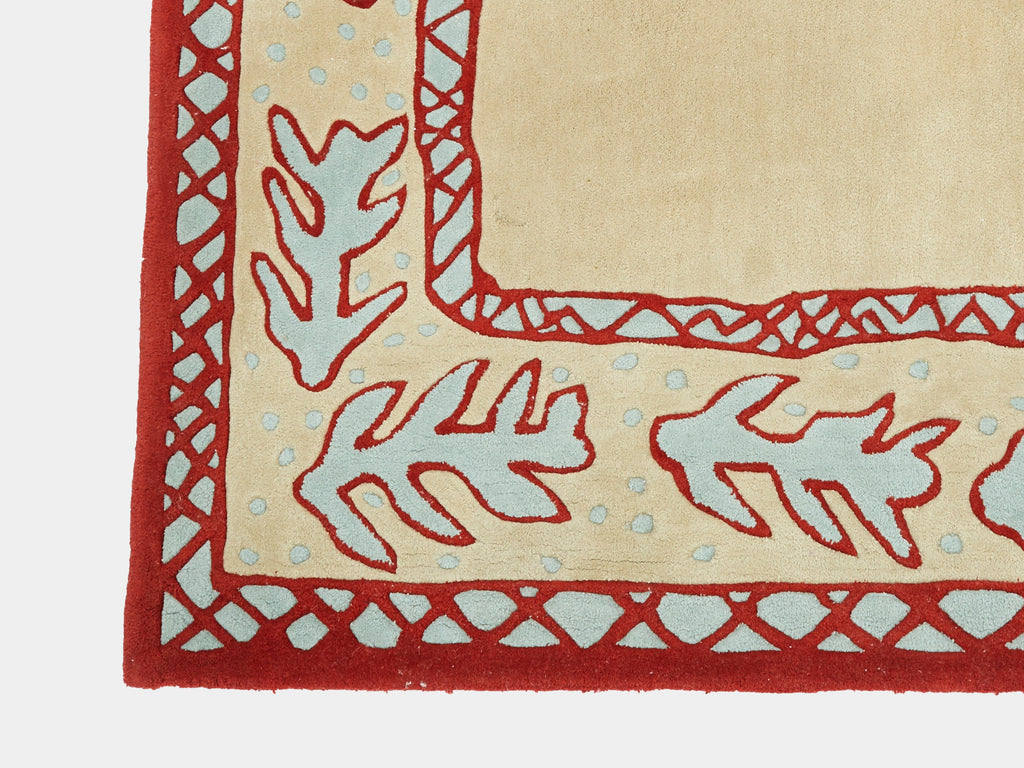 Red beige and light green wool Rug by Garouste & Bonetti 1993