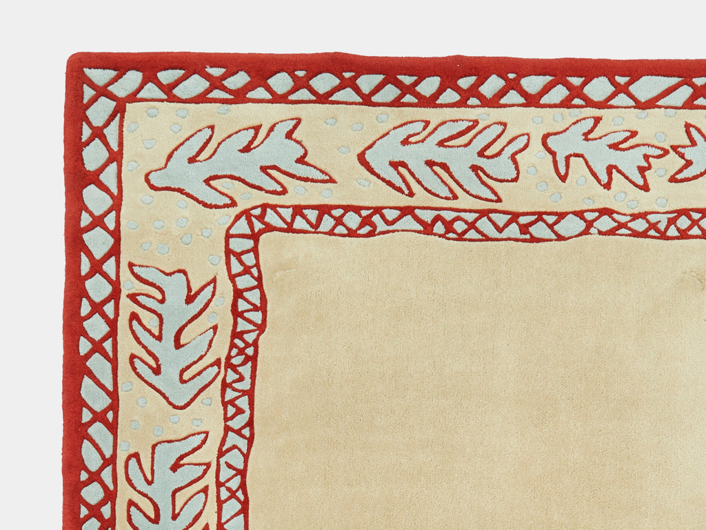 Red beige and light green wool Rug by Garouste & Bonetti 1993
