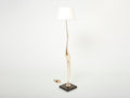 Signed René Broissand polished bronze lucite heron floor lamp 1970s