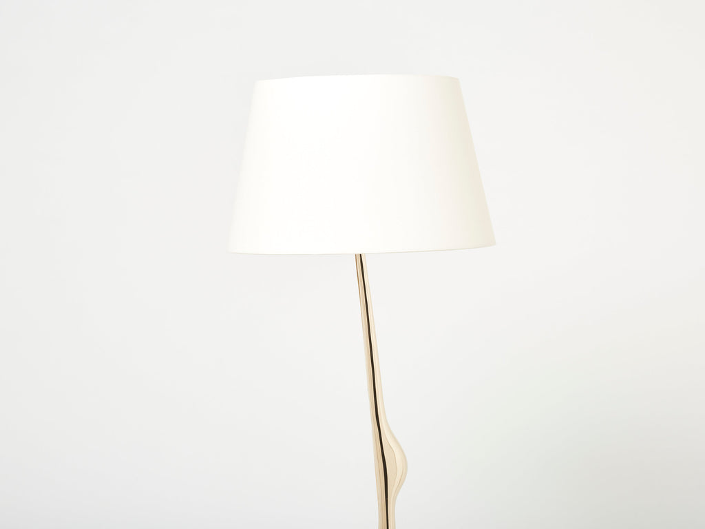Signed René Broissand polished bronze lucite heron floor lamp 1970s