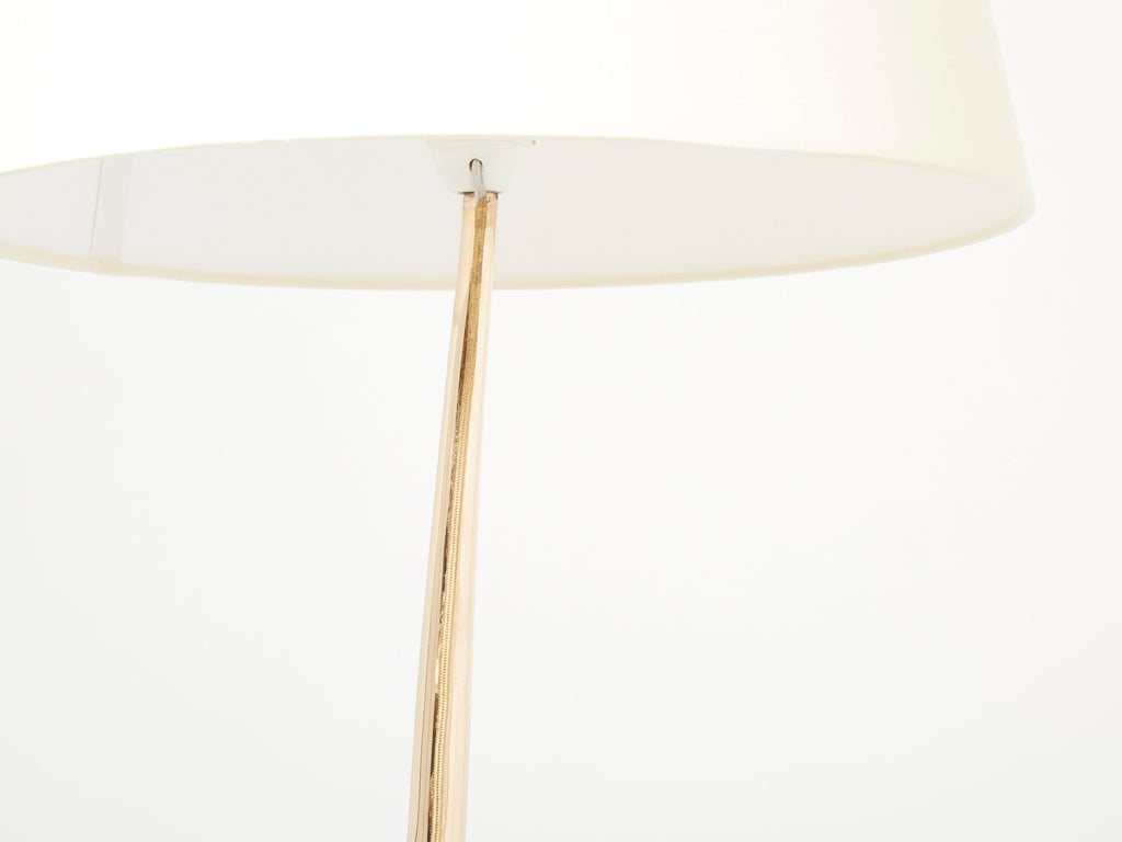 Signed René Broissand polished bronze lucite heron floor lamp 1970s