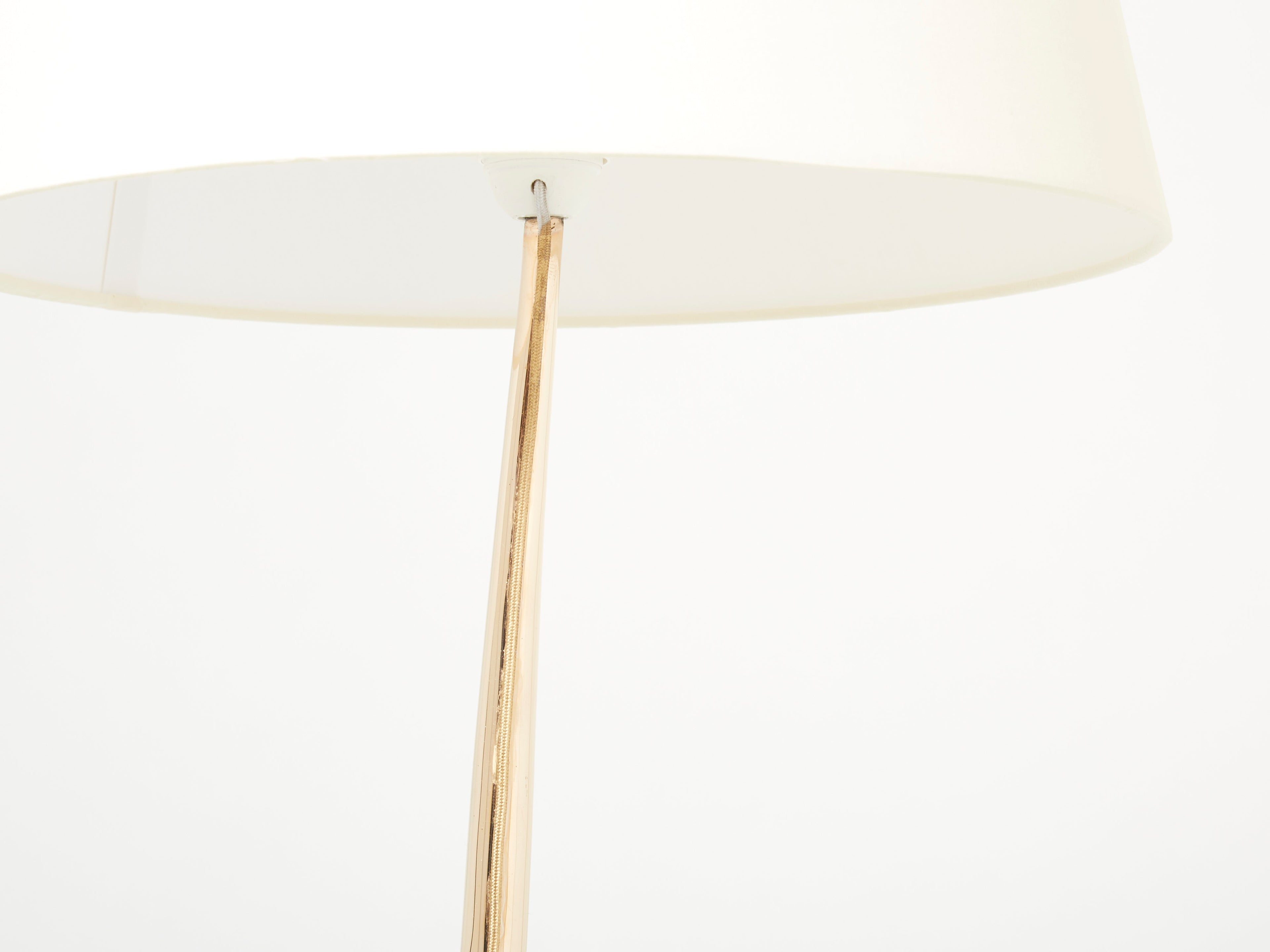 Signed René Broissand polished bronze lucite heron floor lamp 1970s