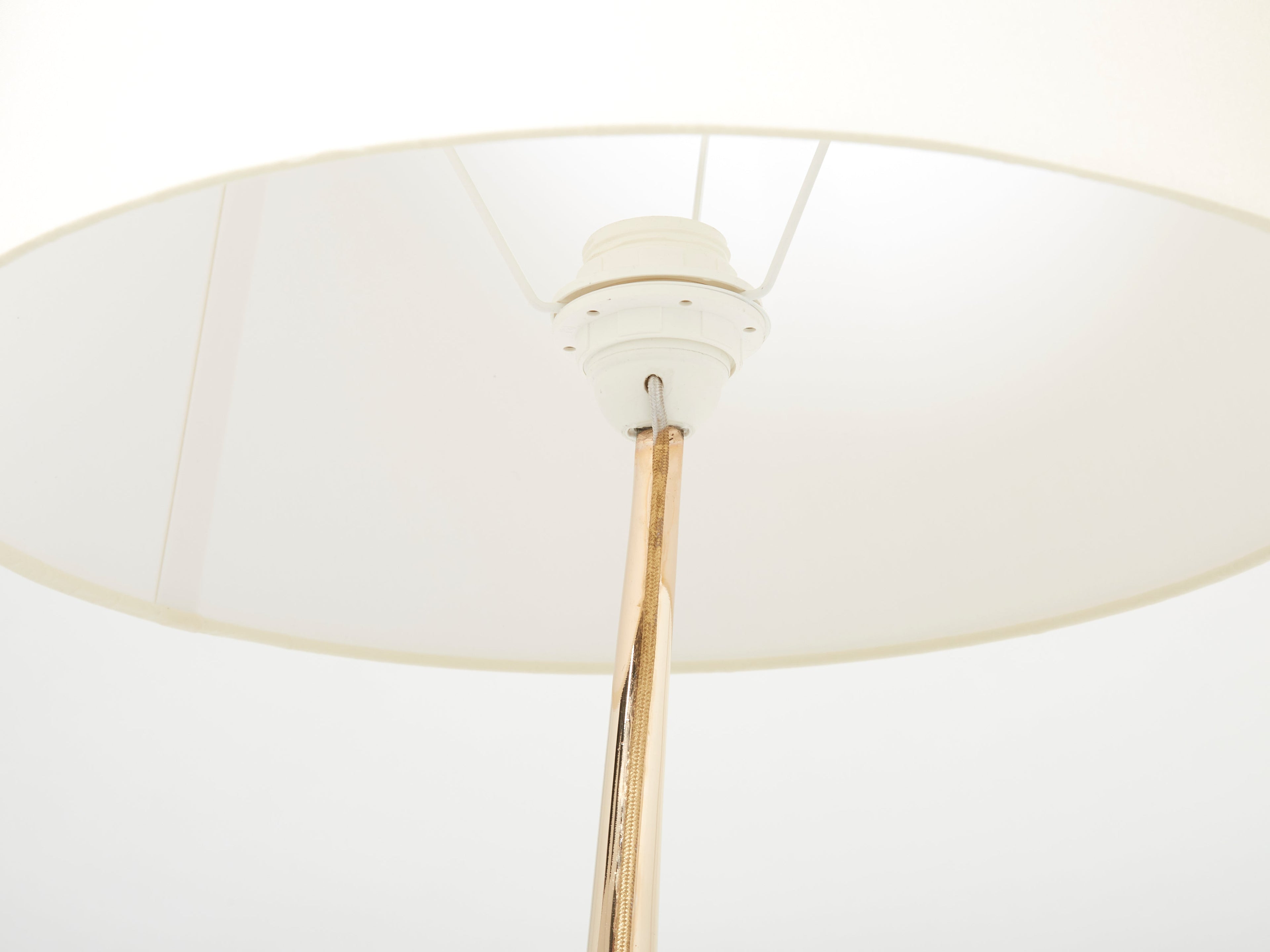 Signed René Broissand polished bronze lucite heron floor lamp 1970s