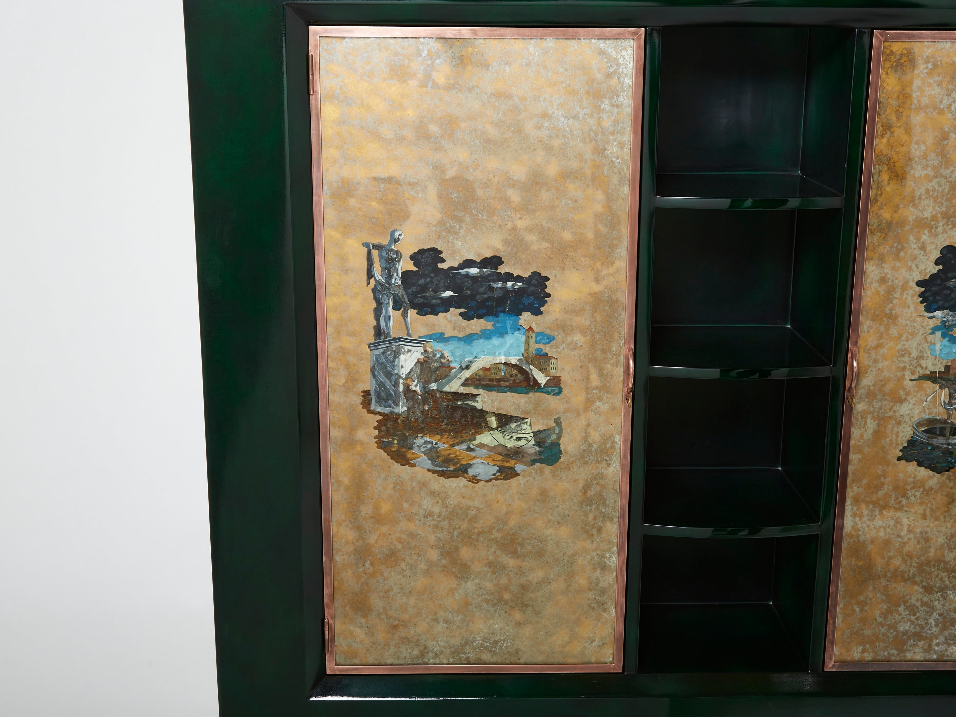 René Drouet and Pierre Adrien Ekman Art deco lacquered cabinet 1938