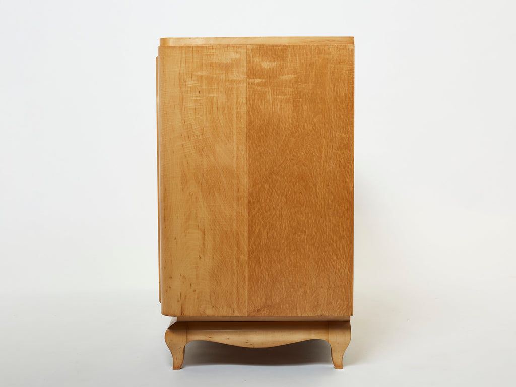 Mid-century René Prou sycamore brass commode 1950s