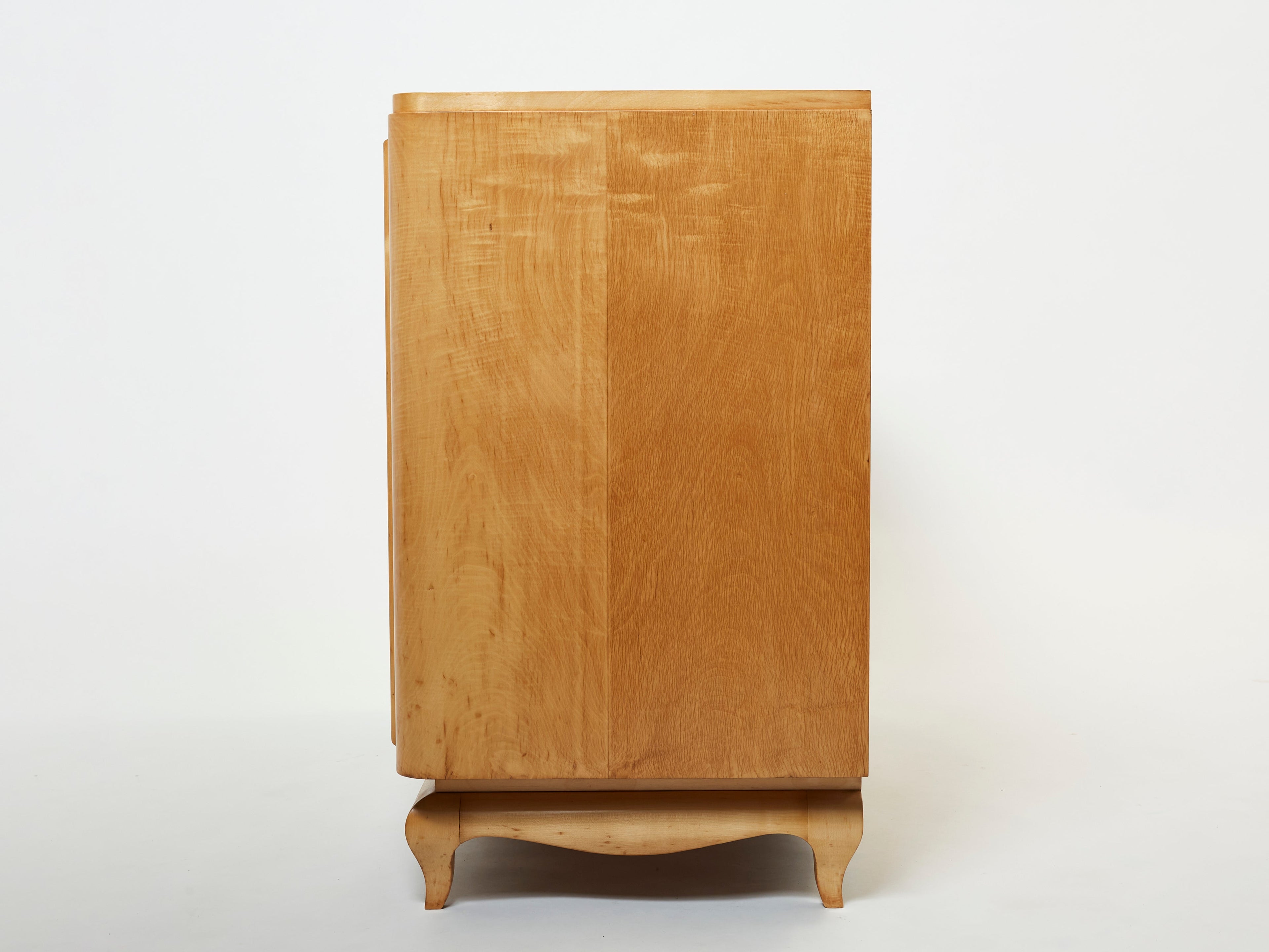 Mid-century René Prou sycamore brass commode 1950s