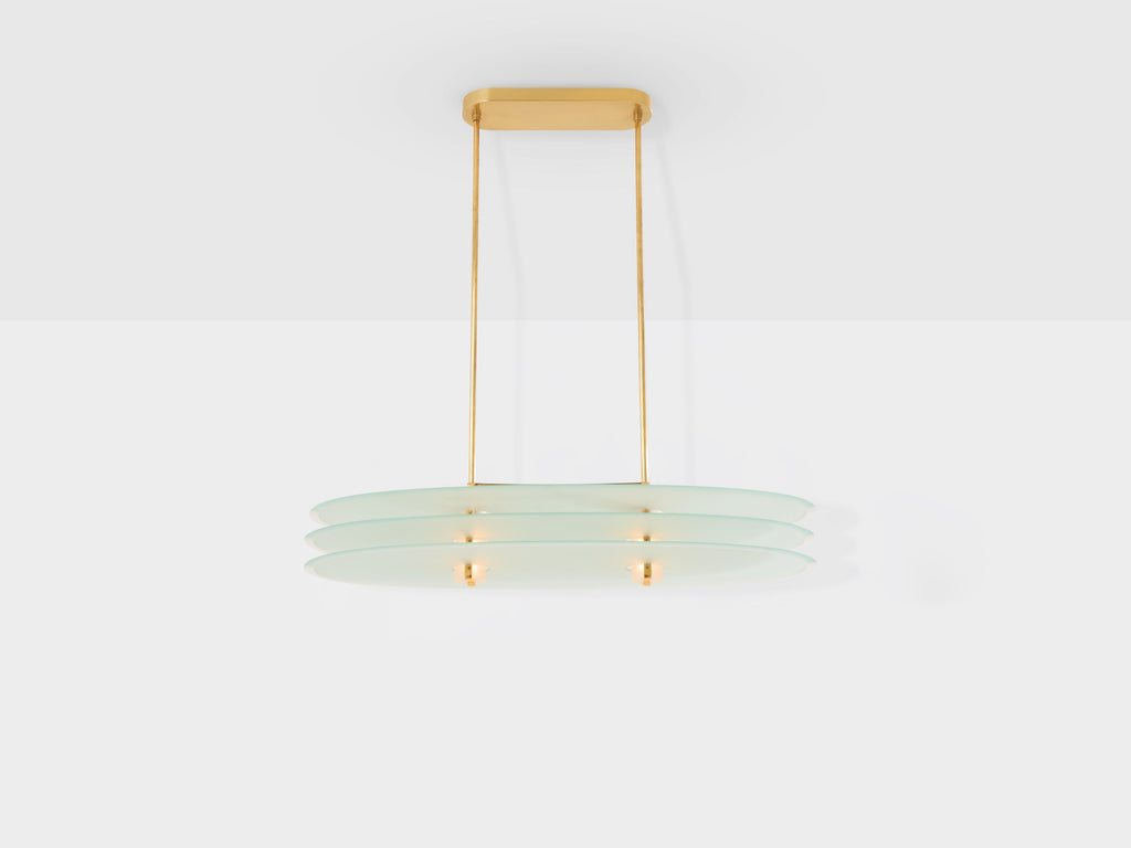 Roberto Volonterio and Cesare Benedetti chandelier brass glass 1980s