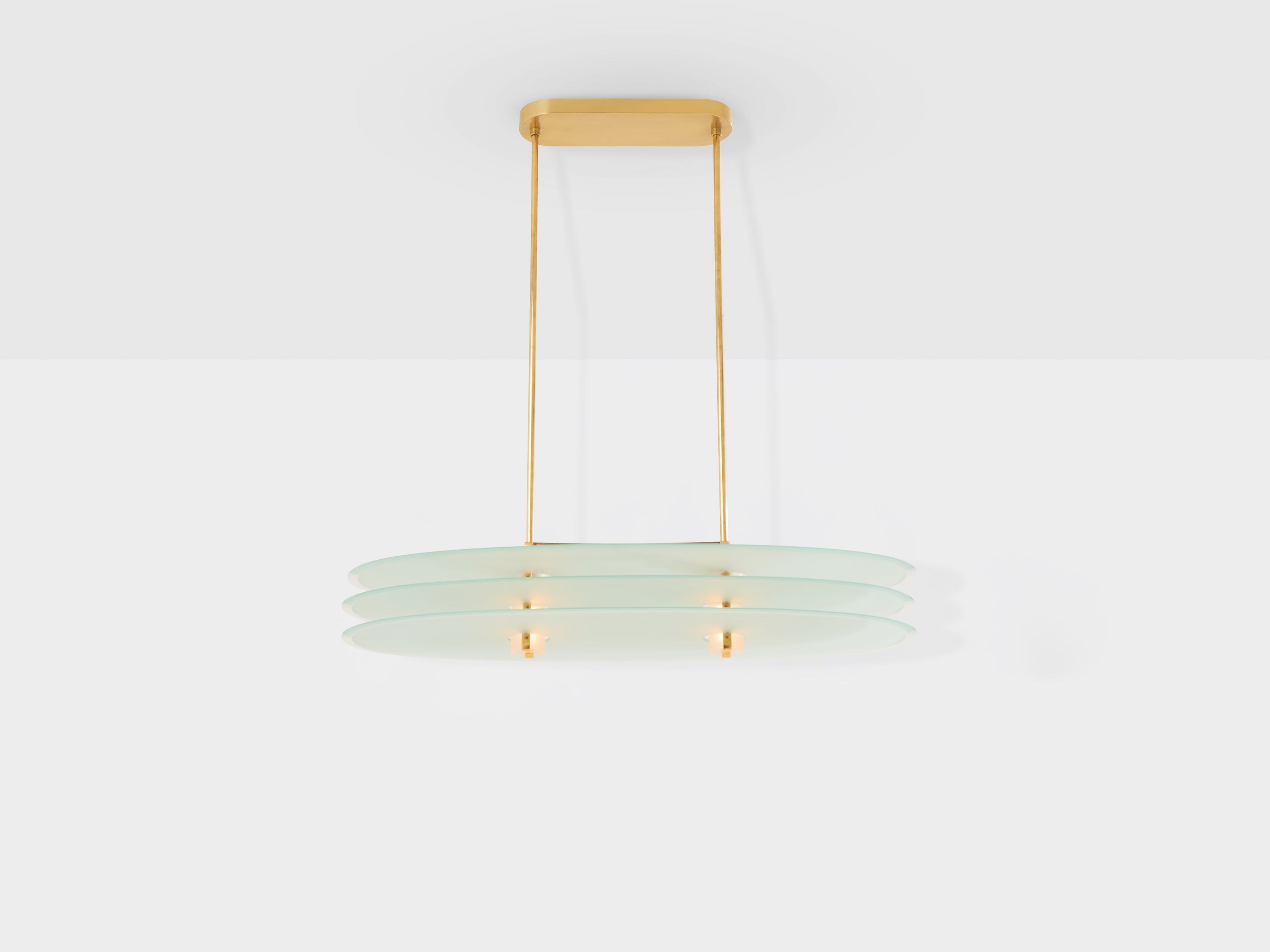 Roberto Volonterio and Cesare Benedetti chandelier brass glass 1980s