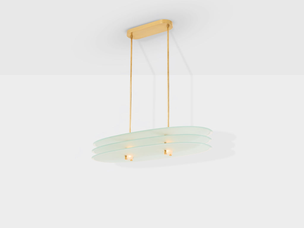 Roberto Volonterio and Cesare Benedetti chandelier brass glass 1980s
