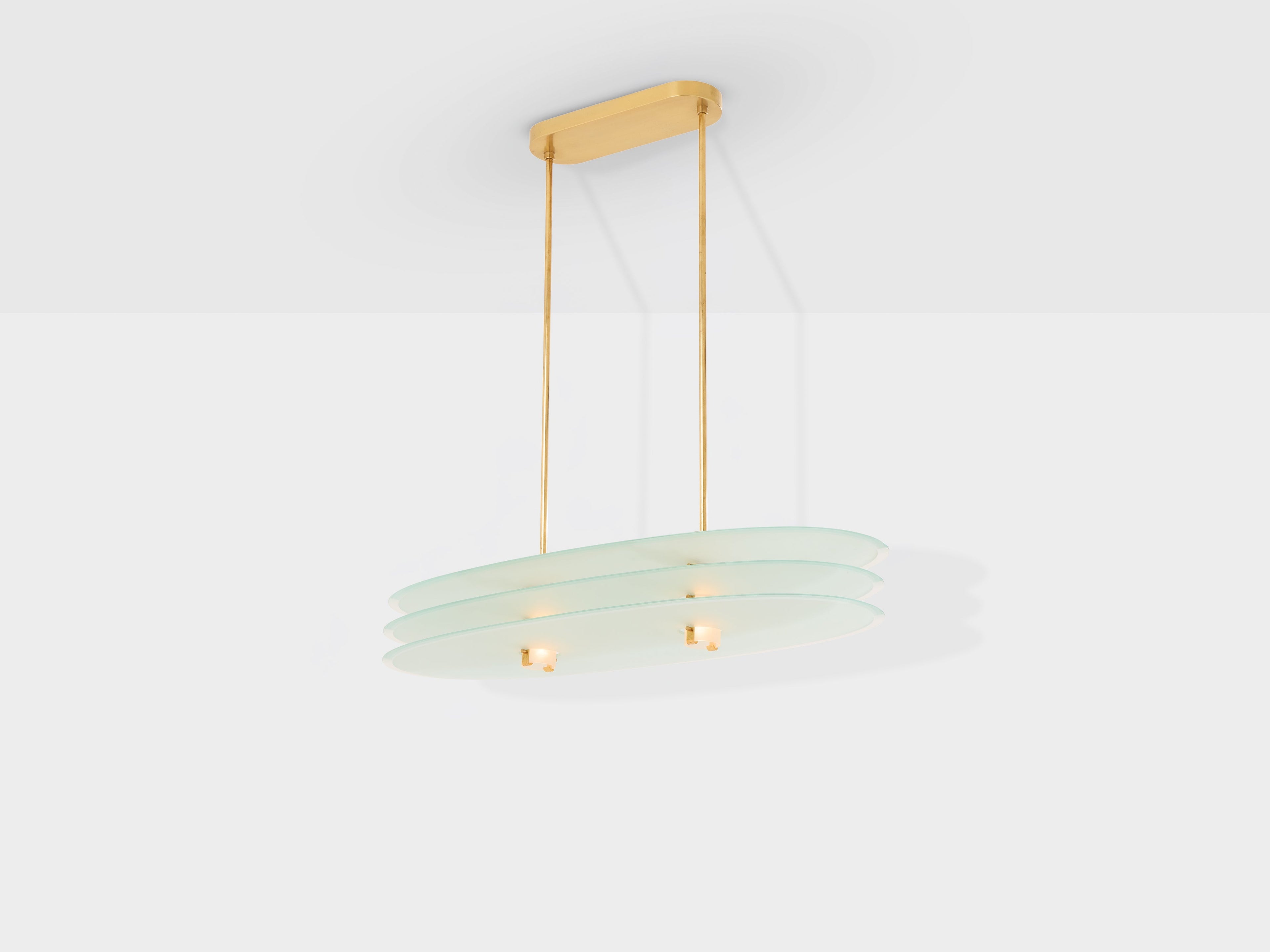 Roberto Volonterio and Cesare Benedetti chandelier brass glass 1980s