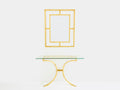 Roger Thibier gilt wrought iron console table with mirror 1960s