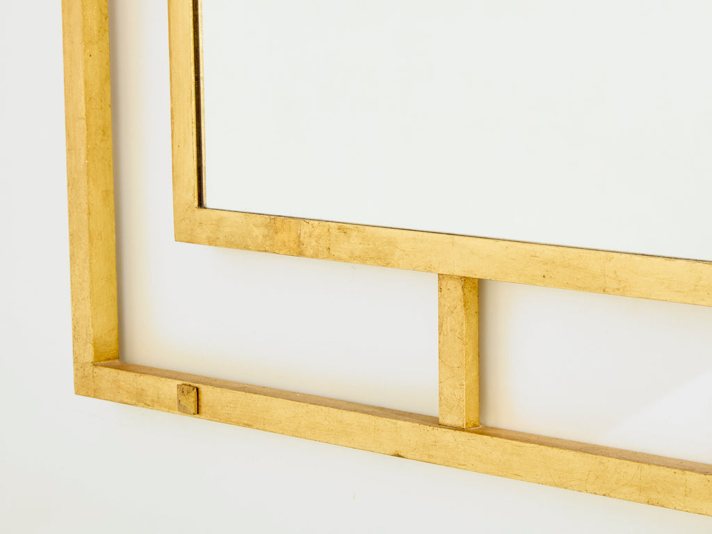 Roger Thibier gilt wrought iron console table with mirror 1960s