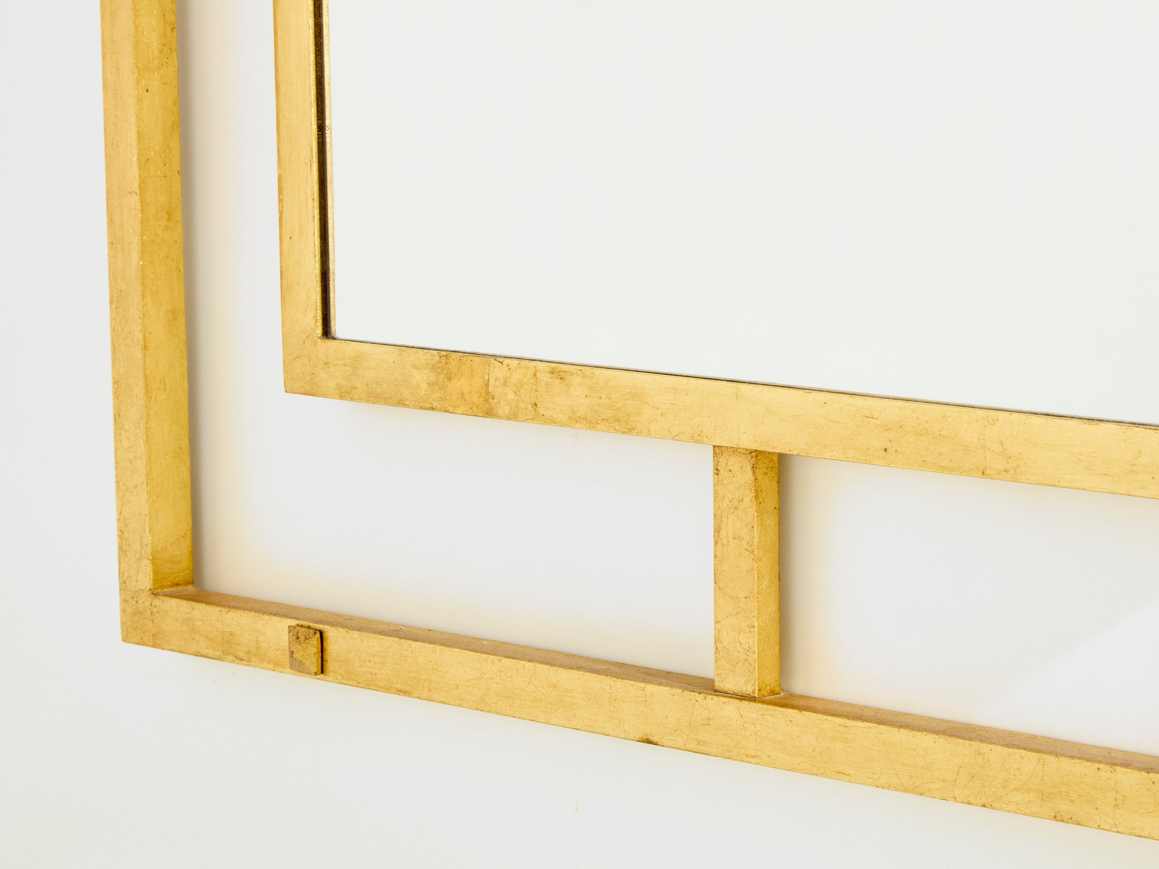 Roger Thibier gilt wrought iron console table with mirror 1960s