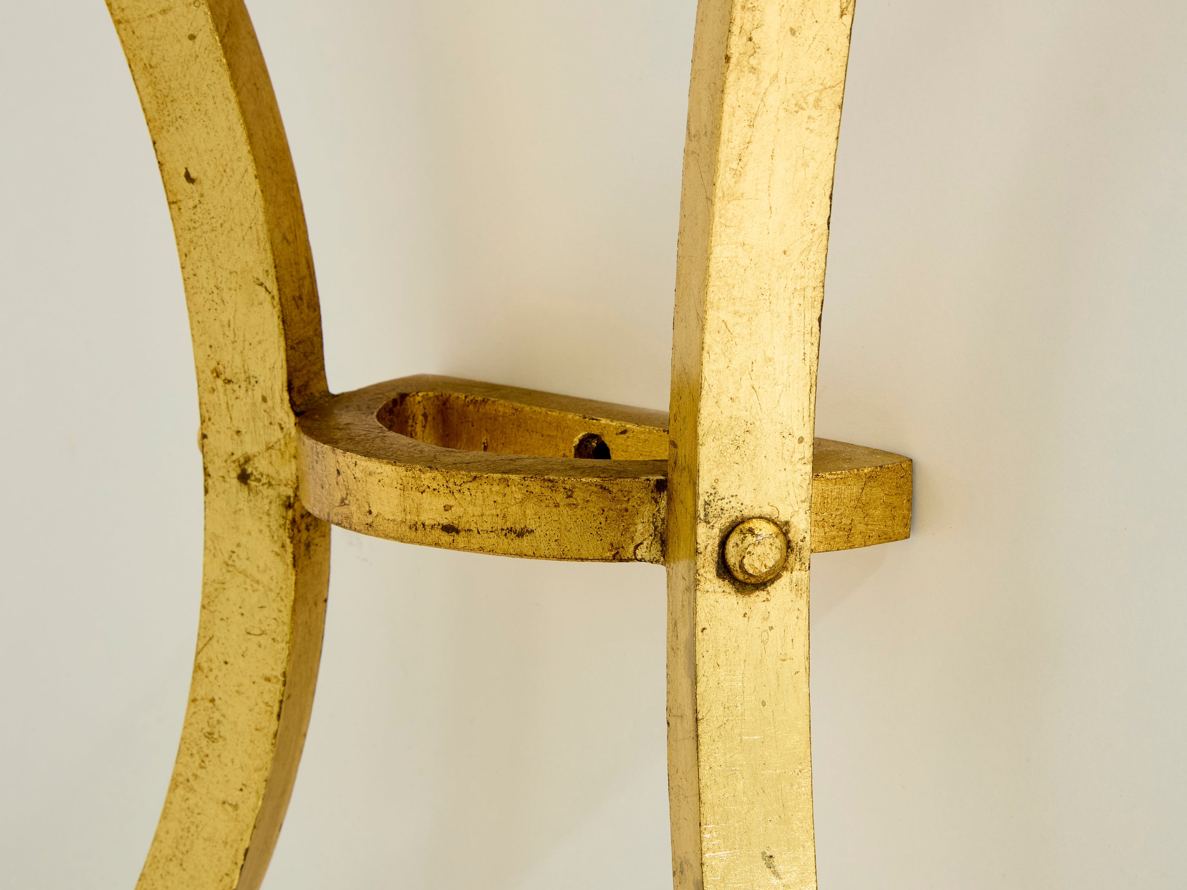 Roger Thibier gilt wrought iron console table with mirror 1960s