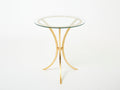 Roger Thibier gueridon table gilded wrought iron glass 1960s